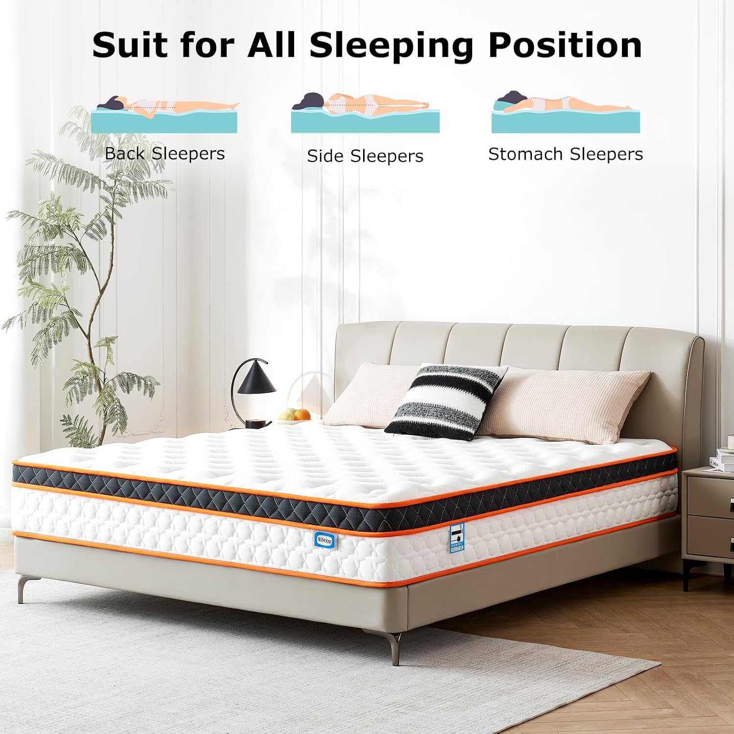 Detalle 2 de SEZMOONSI Double Mattress 4FT6 Gel Memory Foam 135x190x23cm