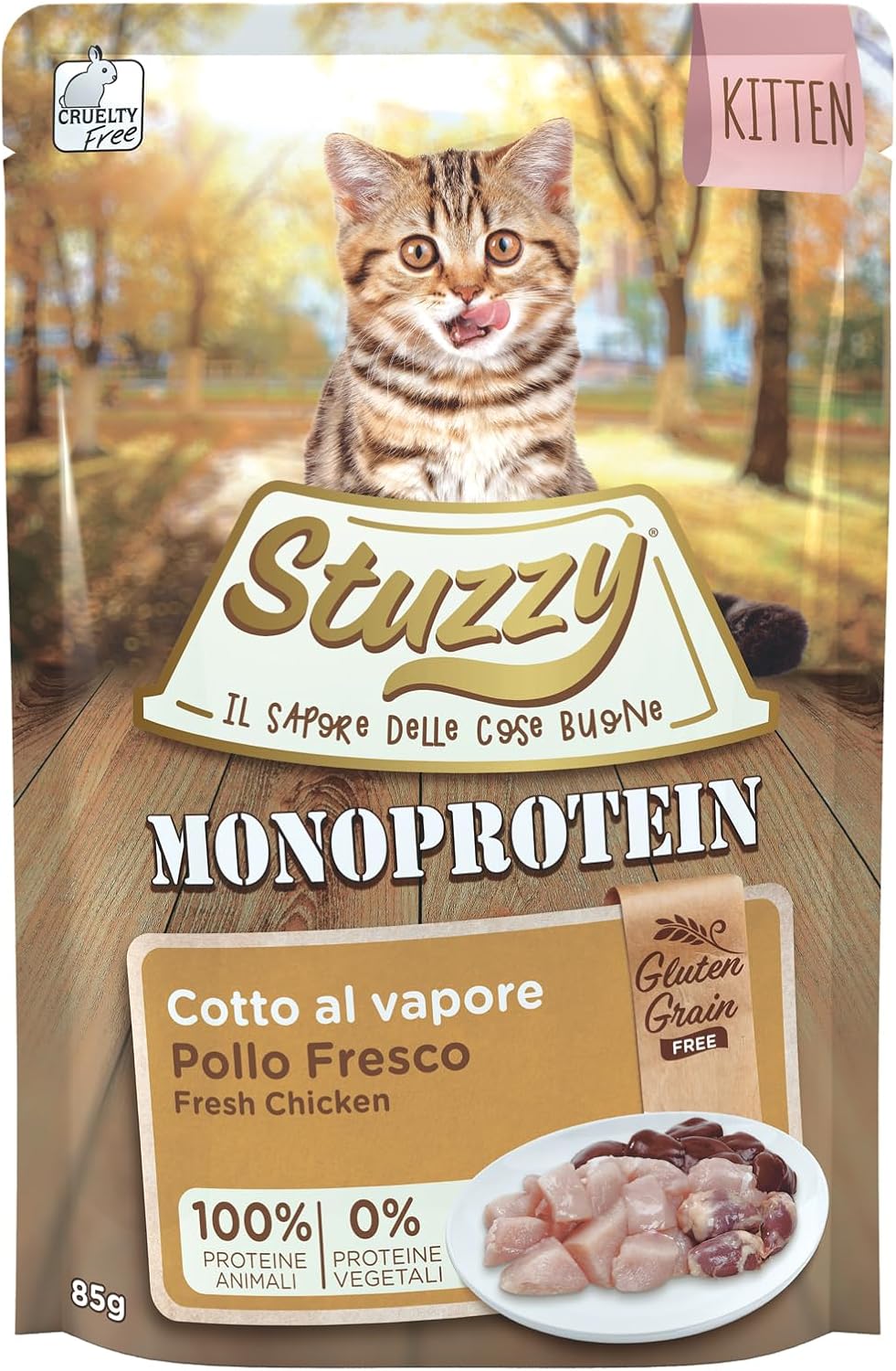 Detalle de Stuzzy Monoprotein Tacchino 85g: alimento completo monoproteico per gatti adulti