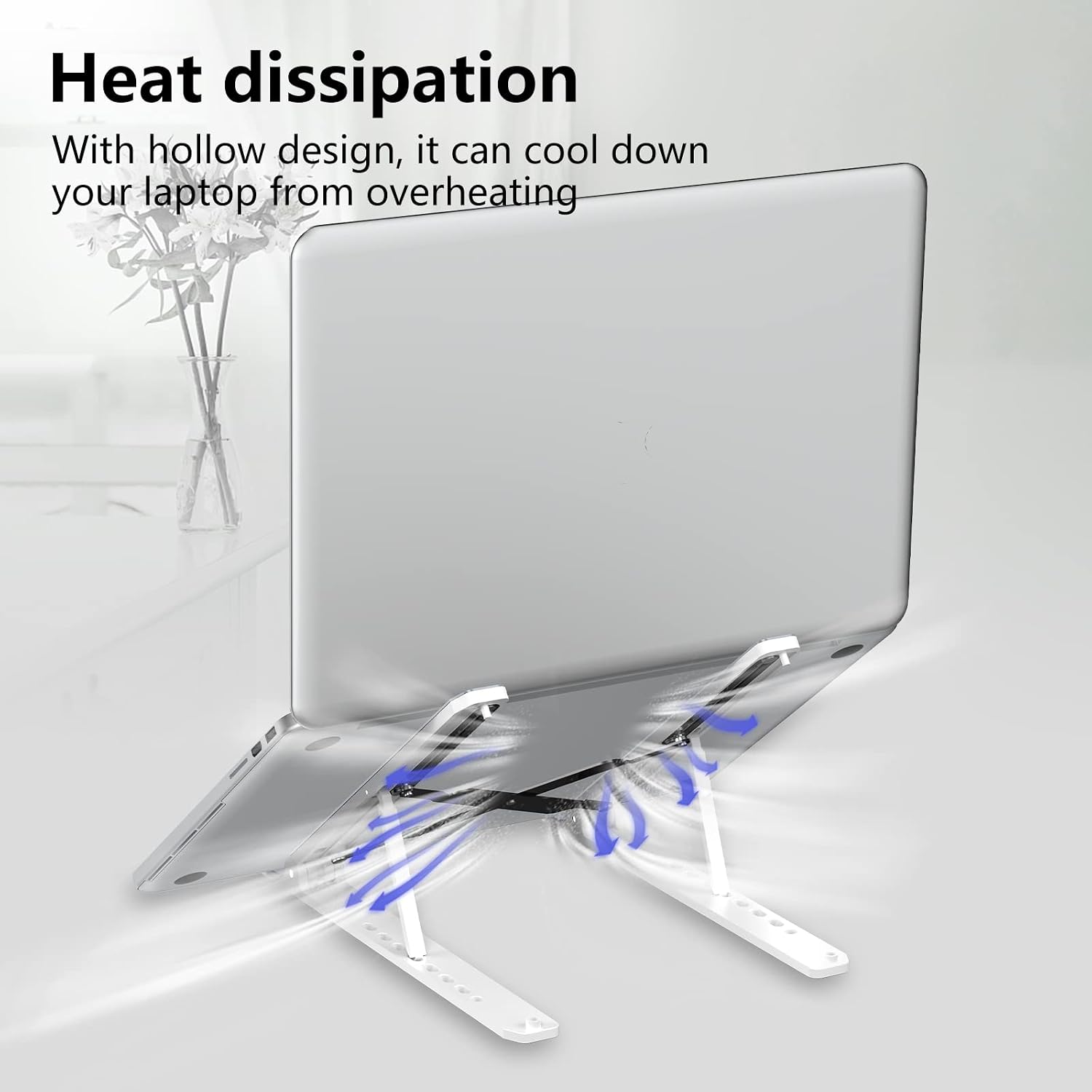 Thumbnail 6 de Tonmom Tonmom-laptop-stand Adjustable Laptop Riser, White, Ventilated Design