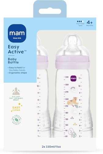 Thumbnail 1 de MAM Easy Active Bottles (2 x 330ml) in Pink – Ergonomic, Easy-Grip Design
