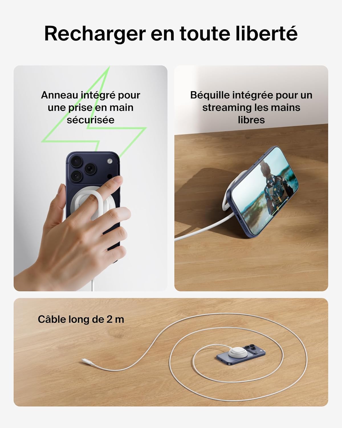 Thumbnail 4 de Belkin UltraCharge Chargeur Magnétique Qi2 25 W — Chargeur MagSafe rapide avec refroidissement passif et support iPhone 17