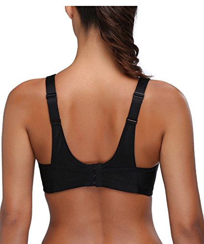 Thumbnail 6 de Wingslove Soutien-Gorge Sport Femme Grande Taille Impact Élevé sans Armature Non Rembourré – Noir, 95D