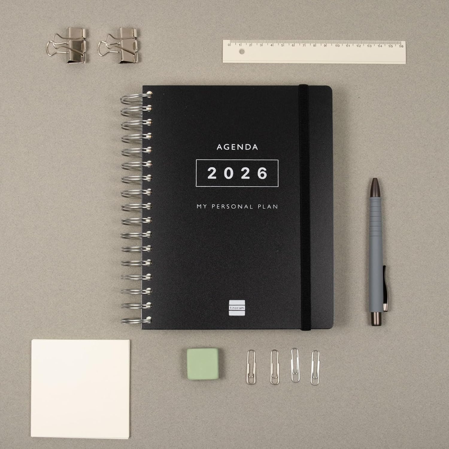 Detalle de Finocam Agenda 2026 1 Día Página 12 meses 📘