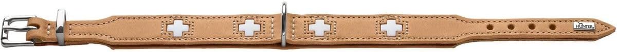 Detalle 2 de HUNTER Swiss Hundehalsband aus hochwertigem Rindleder, natur/beige, 50 – handgenäht