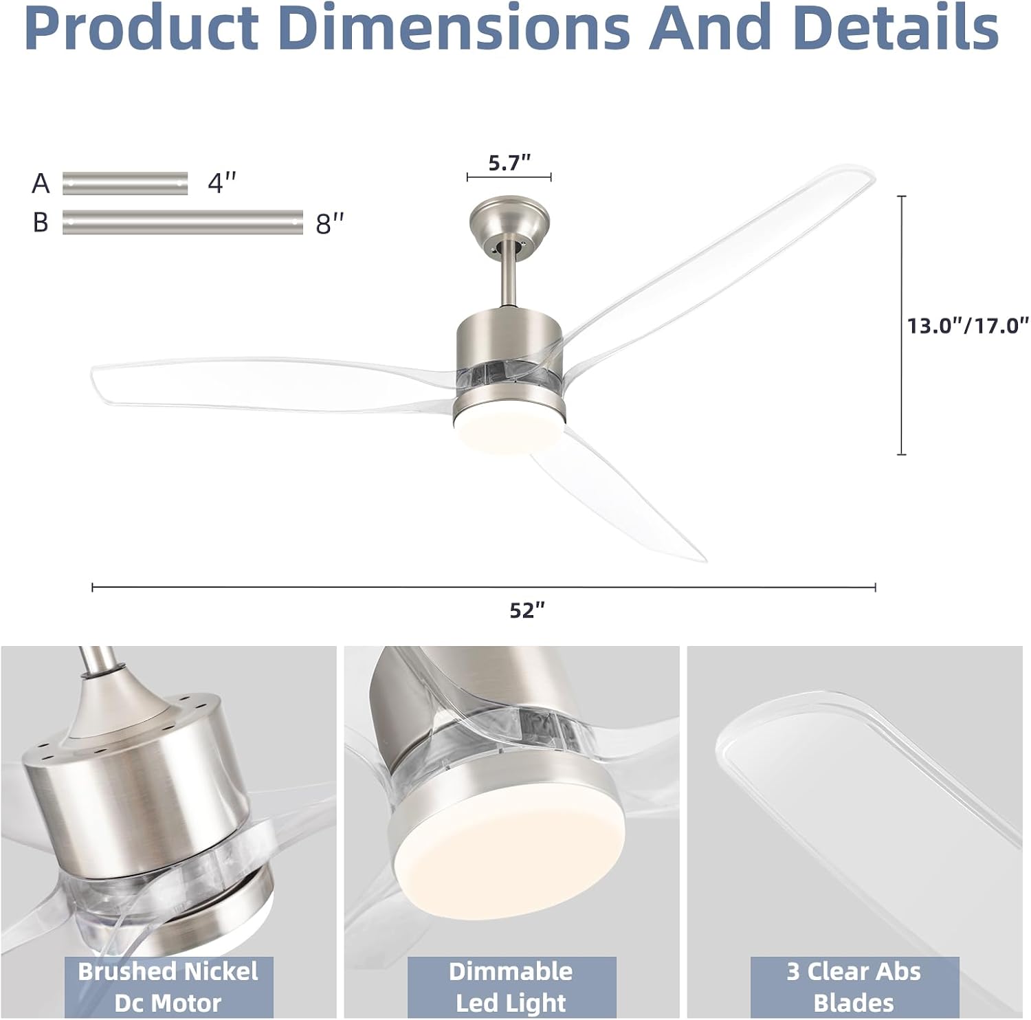 Thumbnail 6 de OKELI 52" Smart Ceiling Fan with Light