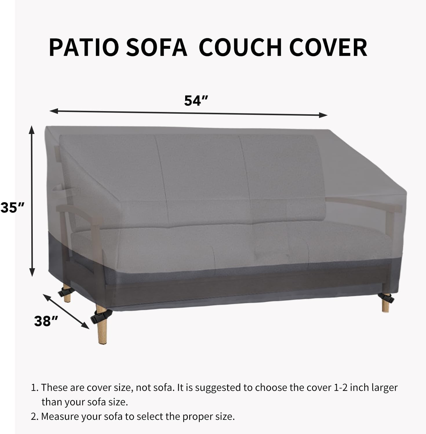 Detalle de Easy-Going Outdoor Loveseat Cover, 54 x 38 x 35 in, Waterproof 600D Oxford Fabric