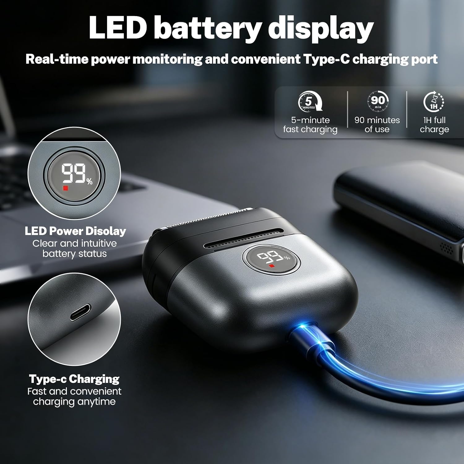 Thumbnail 3 de Foil Shaver for Men with USB-C Recharge, 8000RPM Motor, and IPX6 Wet & Dry
