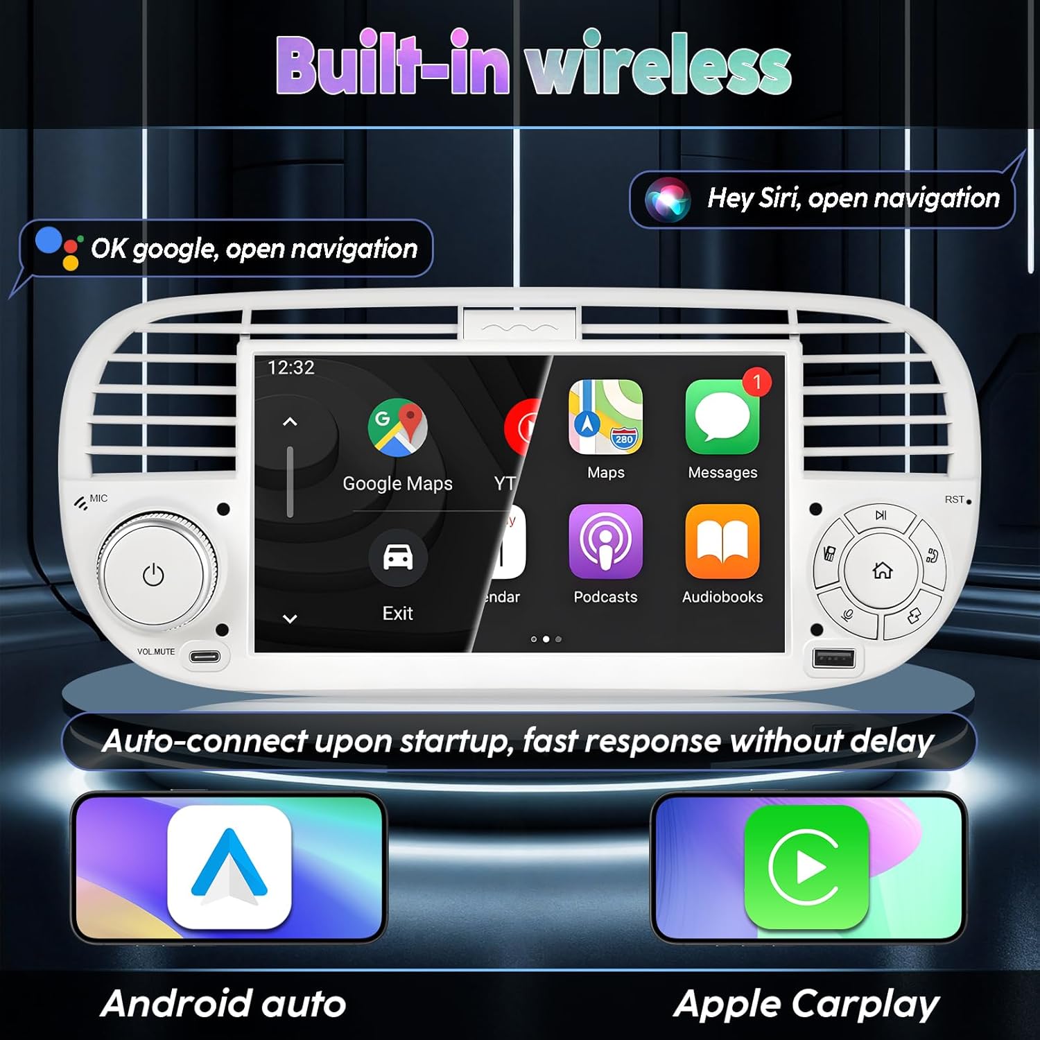 Thumbnail 1 de Autoradio Fiat 500 7 pollici CarPlay