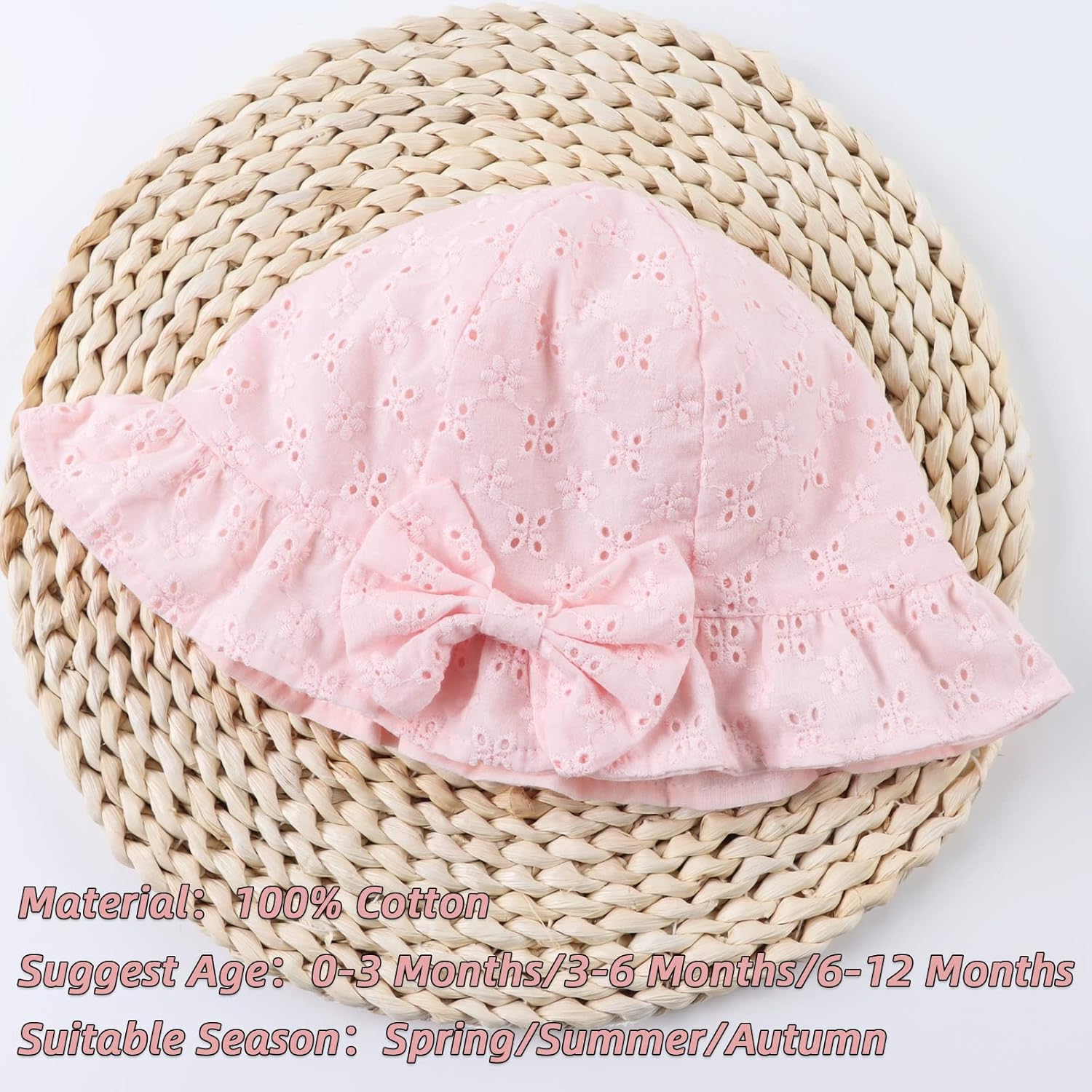Thumbnail 5 de Pesaat baby girl sun hat with bow & flower cotton lining (infant bucket hat, 0–2 years)