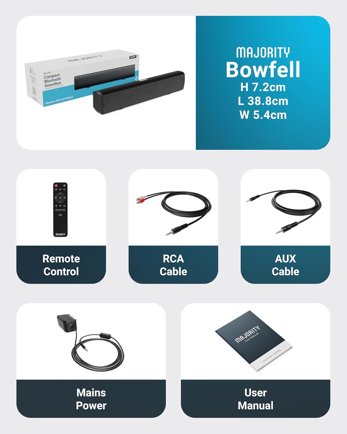 Thumbnail 6 de MAJORITY Bowfell 50W Bluetooth TV soundbar