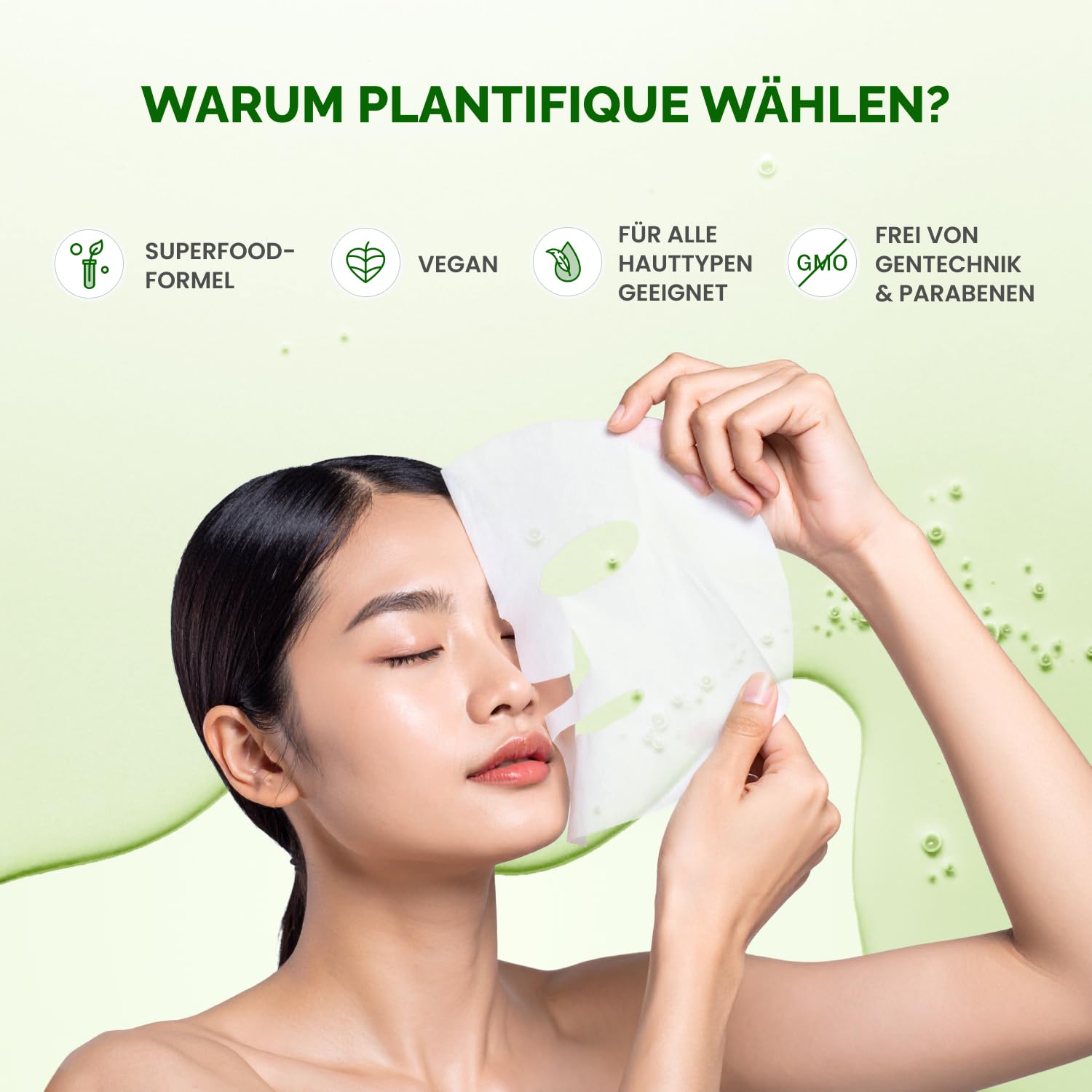 Thumbnail 5 de PLANTIFIQUE Koreanische Gesichtsmaske 5-Pack mit Centella, Niacinamid & Hyaluronsäure – Tuchmasken für Feuchtigkeit und Beruhigung