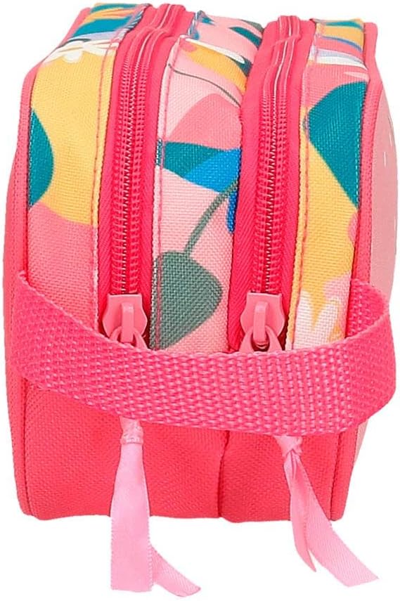 Detalle de ROLL ROAD Fiore Prezioso – Astuccio doppio in poliestere, rosa, 22x10x7 cm