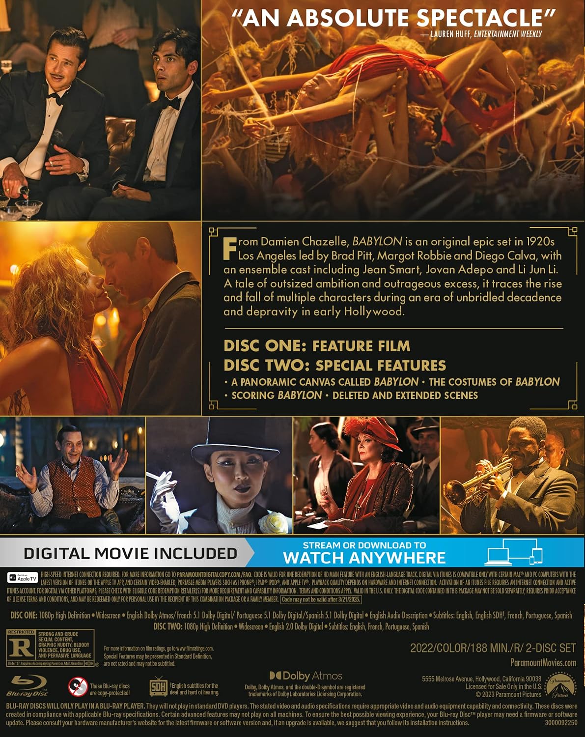 Thumbnail 2 de Babylon [Blu-ray] (Bilingual) – 1920s Hollywood Drama, 3 Hours 8 Minutes