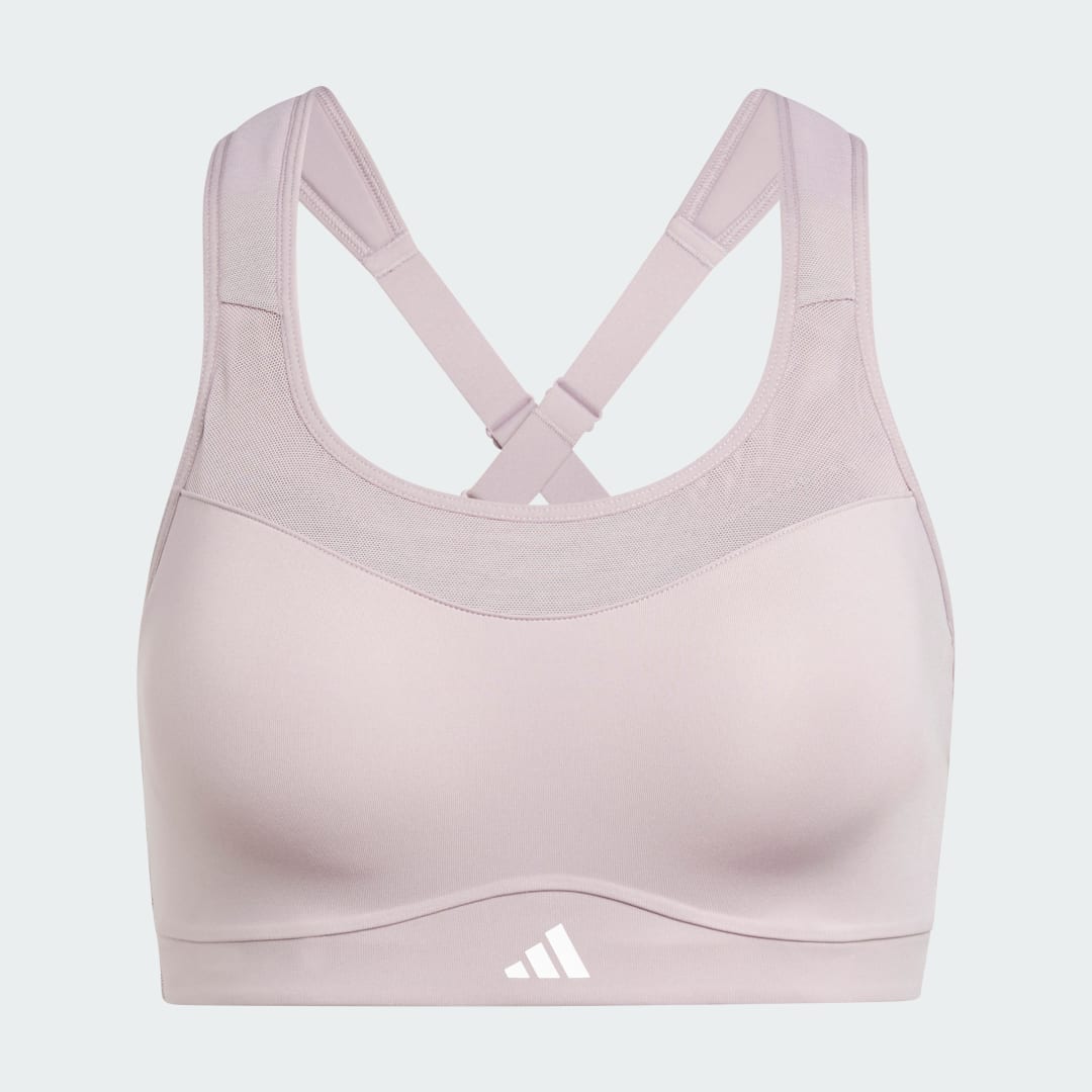 Detalle de Sujetador TLRD Impact Training High-Support de Adidas (color Violeta): soporte para entrenamientos exigentes