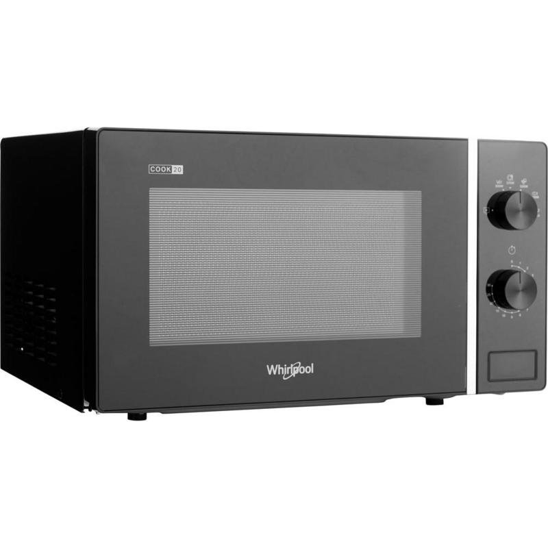 Detalle de Whirlpool MWP 101 B 20 L, 700 W: microondas compacto negro para encimera