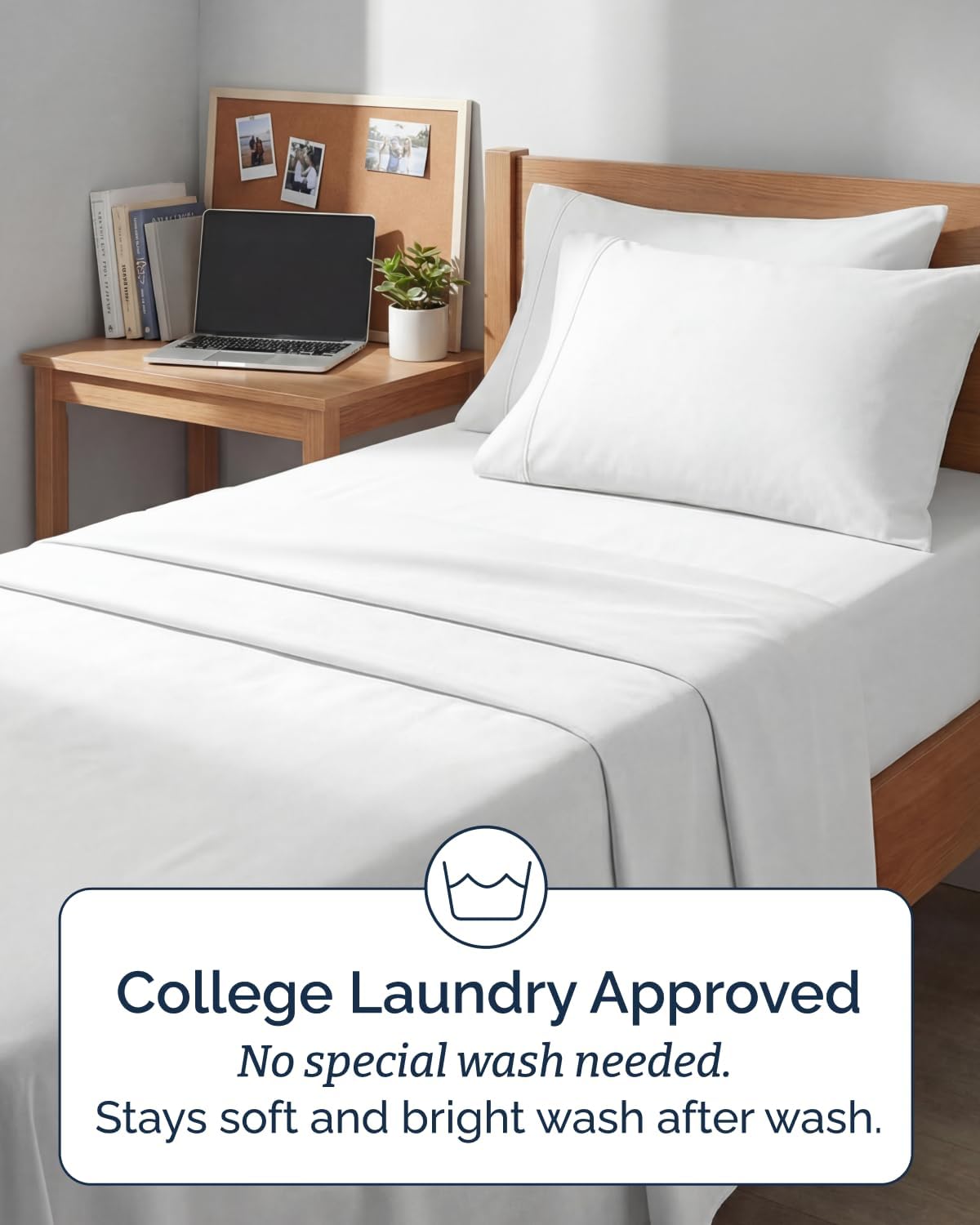 Thumbnail 6 de CGK Unlimited 21InchTwinXLWhite Twin XL Sheet Set, Microfibre, White