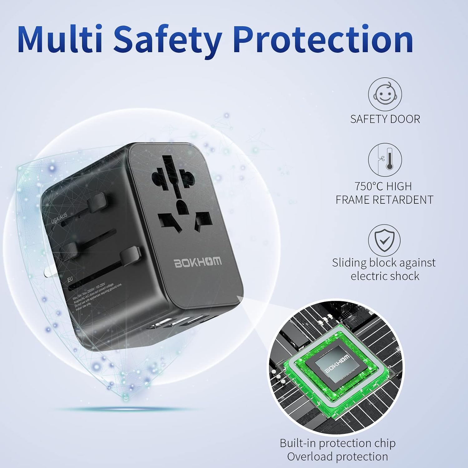 Thumbnail 4 de Worldwide Travel Adapter USB C with Dual 10A Fuses