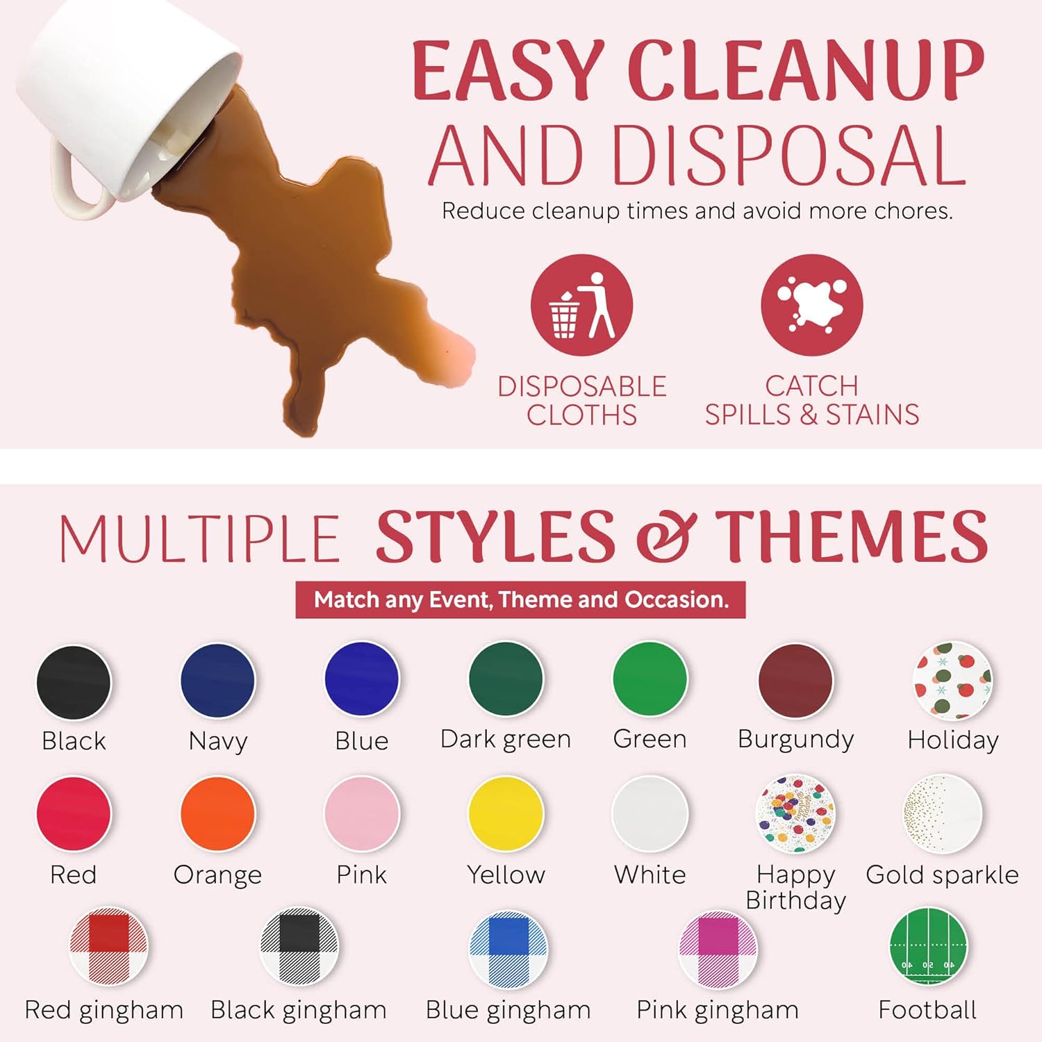 Detalle de Grandipity 54in x 300 Ft Red Ginghams Plastic Tablecloth Roll — Cut-to-Size, Disposable, and Waterproof for Any Event
