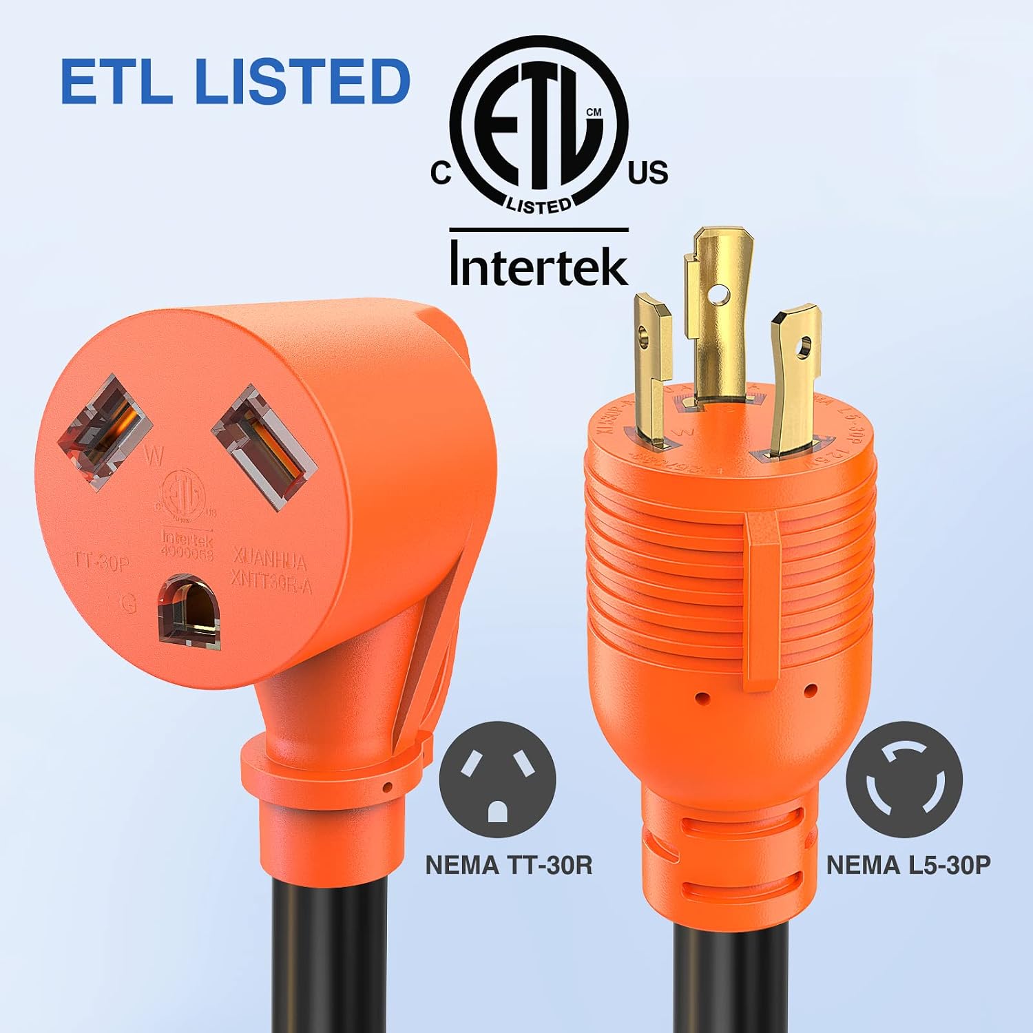 Detalle 1 de Nilight RV Generator Adapter Cord (30 Amp L5-30P to TT-30R, 10 AWG, 14.3 in)