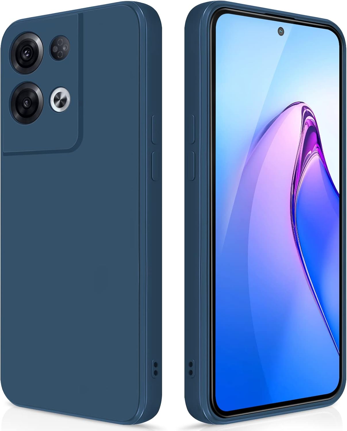 Detalle de GiiYoon Case for OPPO Reno8 Pro – Silky Silicone Protective Case in Blue