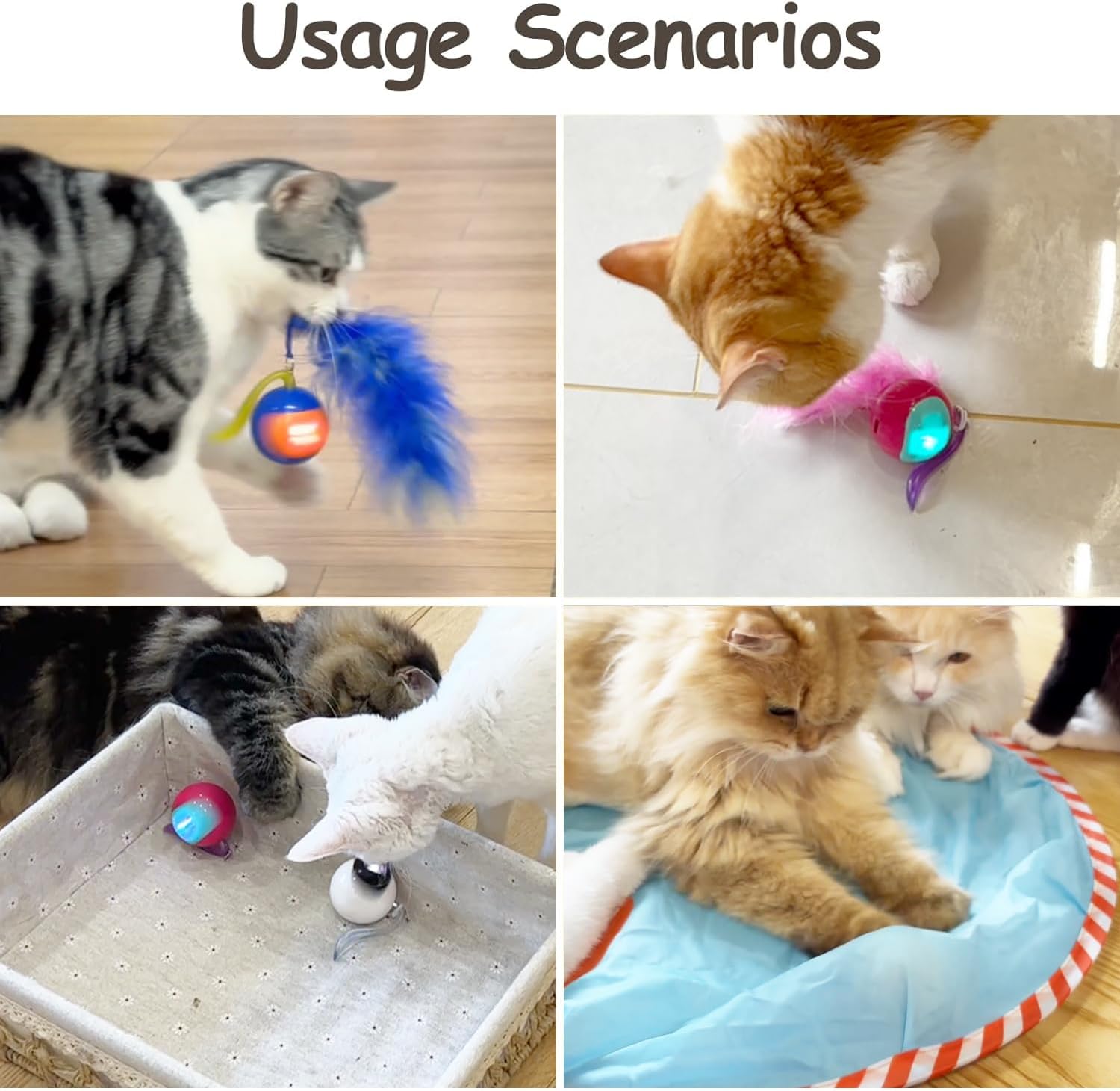 Detalle de Migipaws Interactive Cat Ball Toy Set: Fun Tracker with Automatic Rolling Chase
