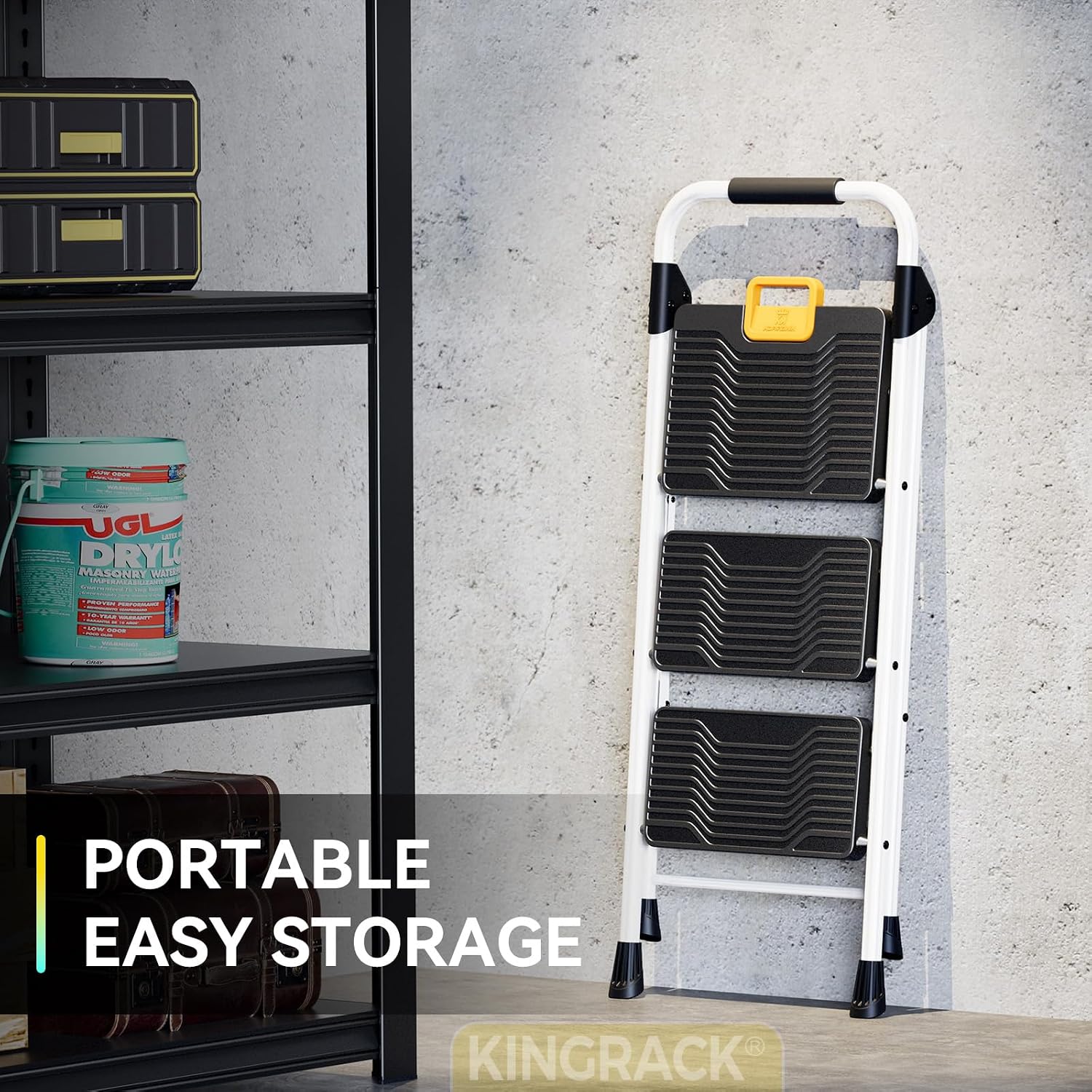 Thumbnail 5 de KINGRACK 3 Step Folding Ladder 360kg capacity