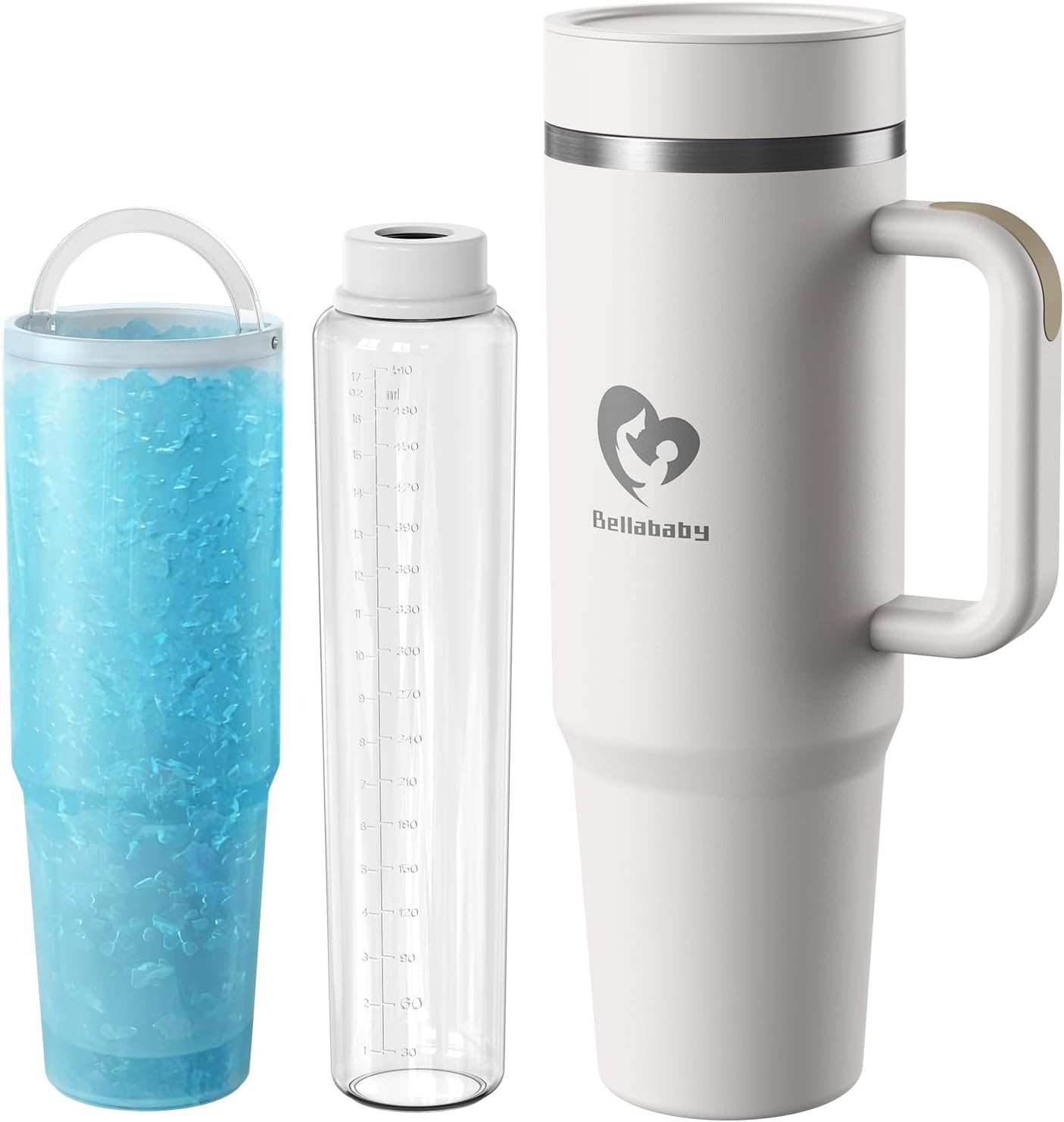 Detalle de Bellababy Portable Breast Milk Cooler for Travel with 24H+ Cooling Tube and 18oz BPA-Free Bottle (Beige)