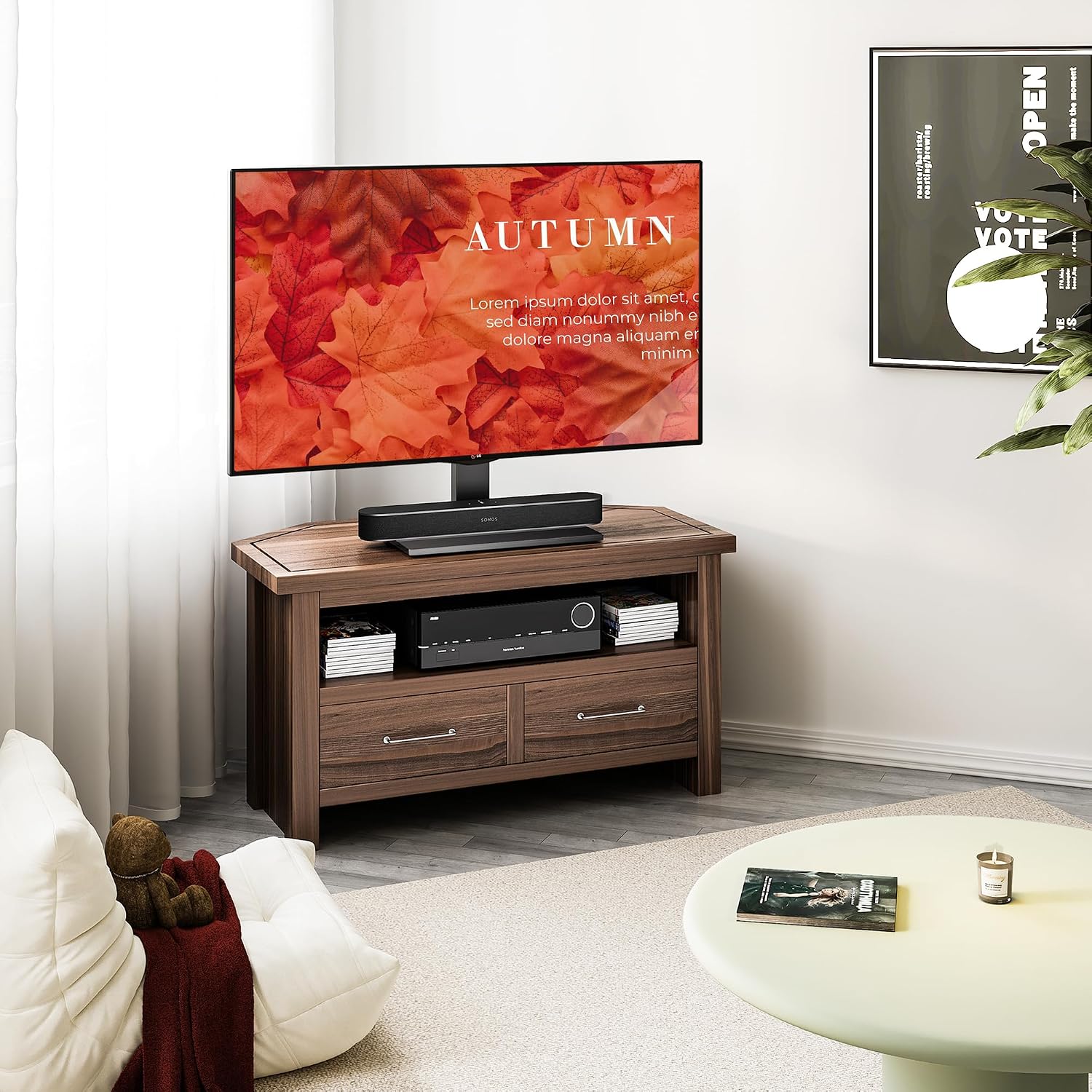 Thumbnail 6 de AOKCOS TV Standfuß: Schwenkbar und höhenverstellbar für 32–75 Zoll Fernseher bis 50 kg