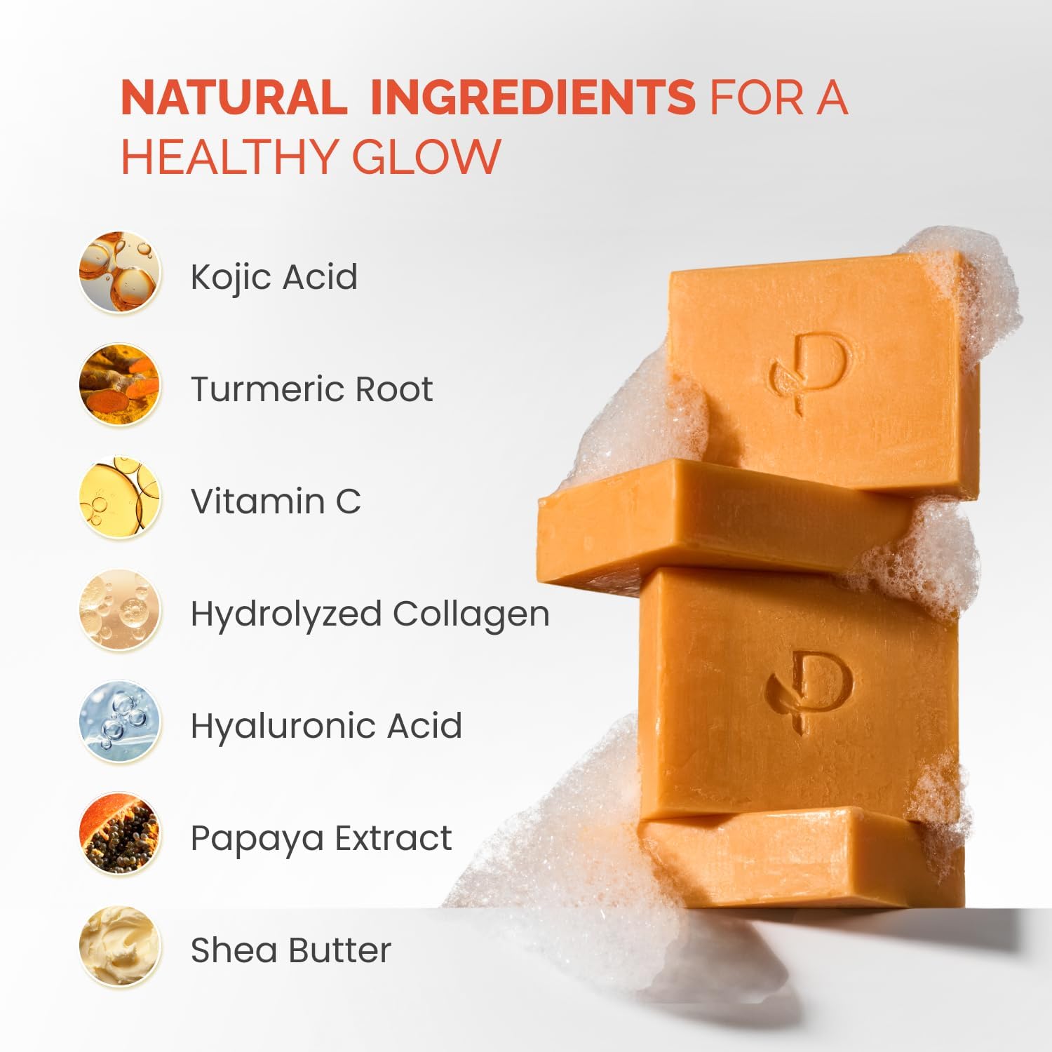 Detalle de PLANTIFIQUE Turmeric & Kojic Acid Soap – Lab Tested, 2 Bars for Dark Spots & Hyperpigmentation