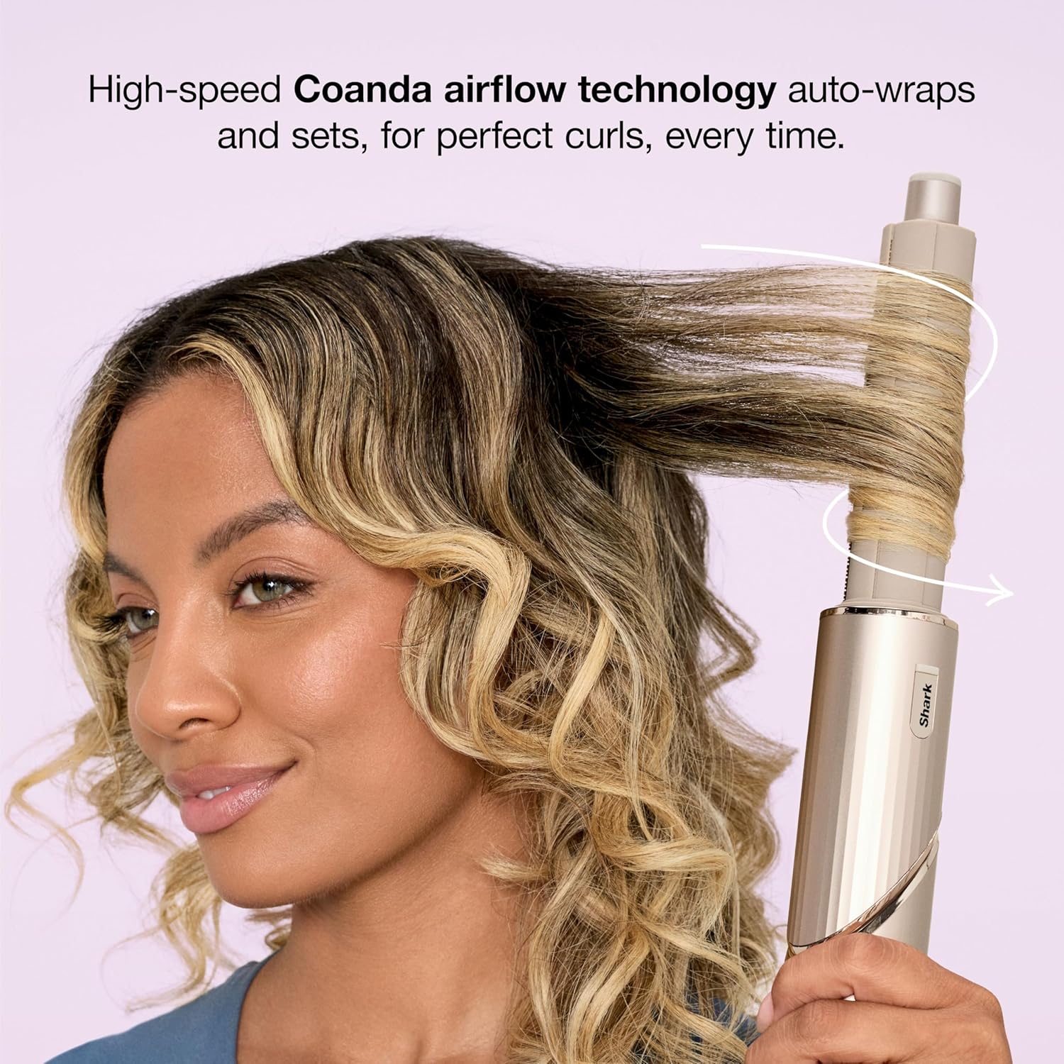Detalle 1 de Shark FlexStyle Air Styling & Drying System (HD430) — multi-styler hair dryer brush with auto-wrap curlers