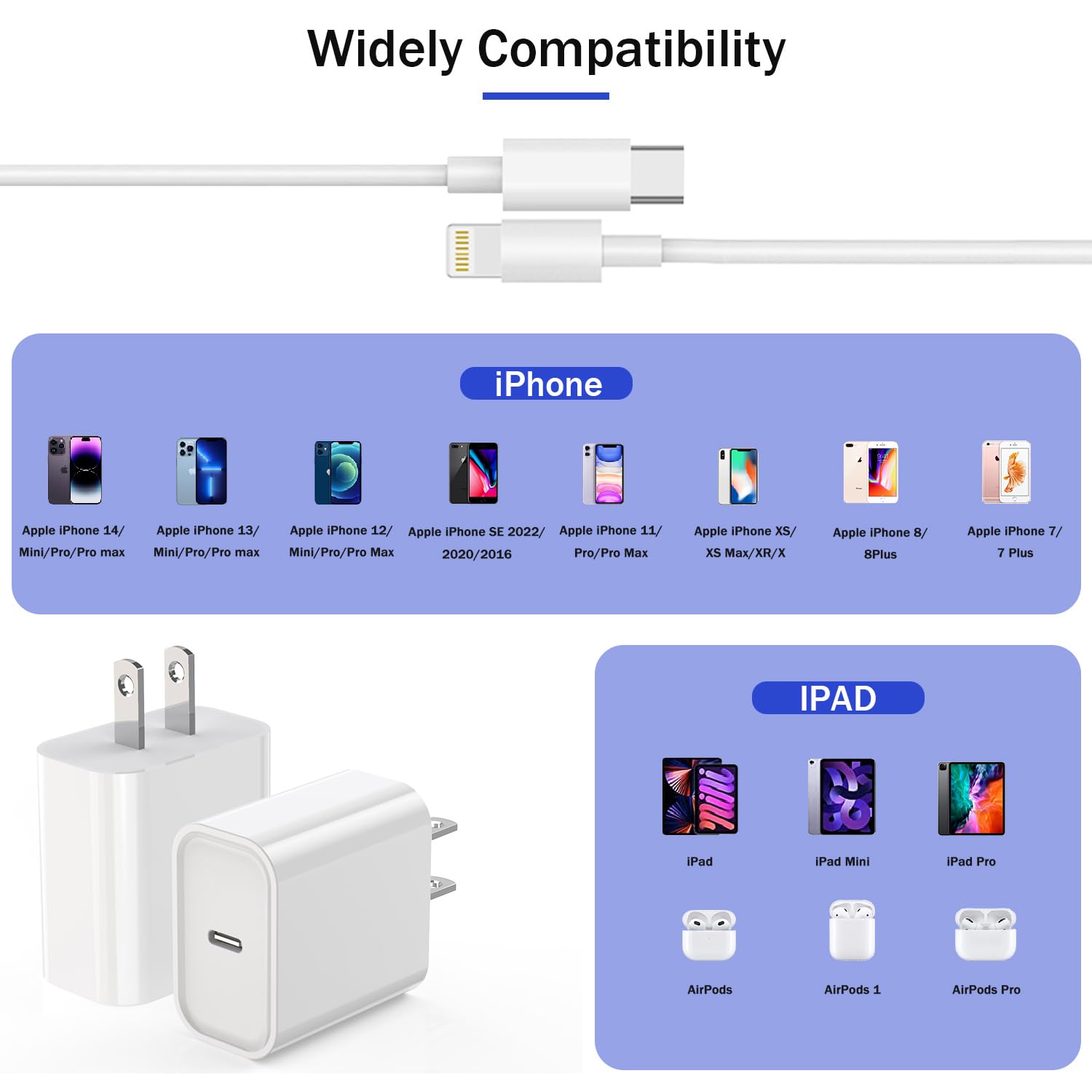 Thumbnail 5 de Fast Charger iPhone 6FT USB‑C to Lightning 3Pack