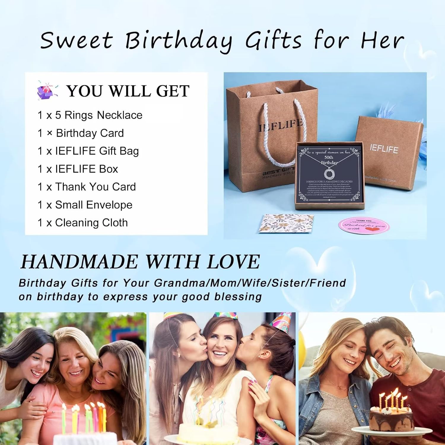 Thumbnail 1 de IEFLIFE Sterling Silver 925 Birthday Necklace
