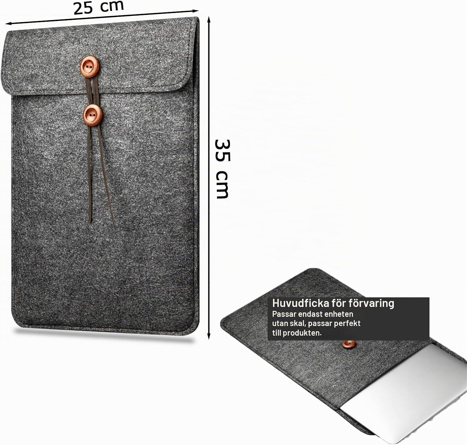 Thumbnail 1 de CALLYSONIC 1 dokumentmappar i filt för A4, 35 x 25 cm, knappstängning, 4-pack