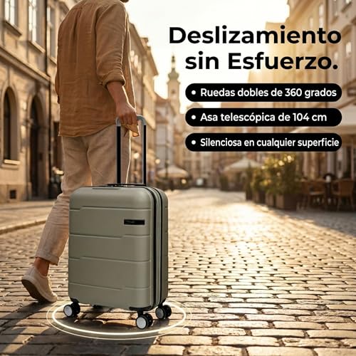 Thumbnail 2 de Unik REVOLUTION Maleta de Cabina 55x40x20 cm Expandible (41L) – ABS ligero, 4 ruedas 360°, TSA, Taupe