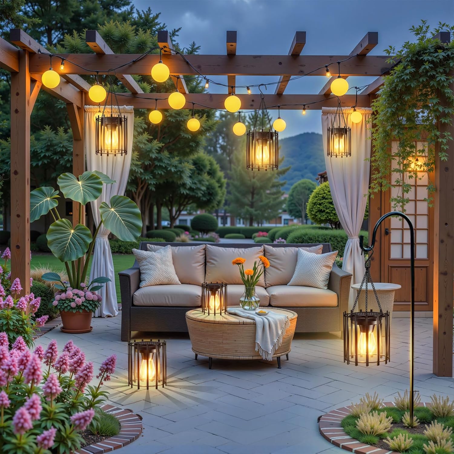 Thumbnail 5 de RECHOO Solarlampen für außen hängend (2er-Set) mit warmem LED-Licht, IP65