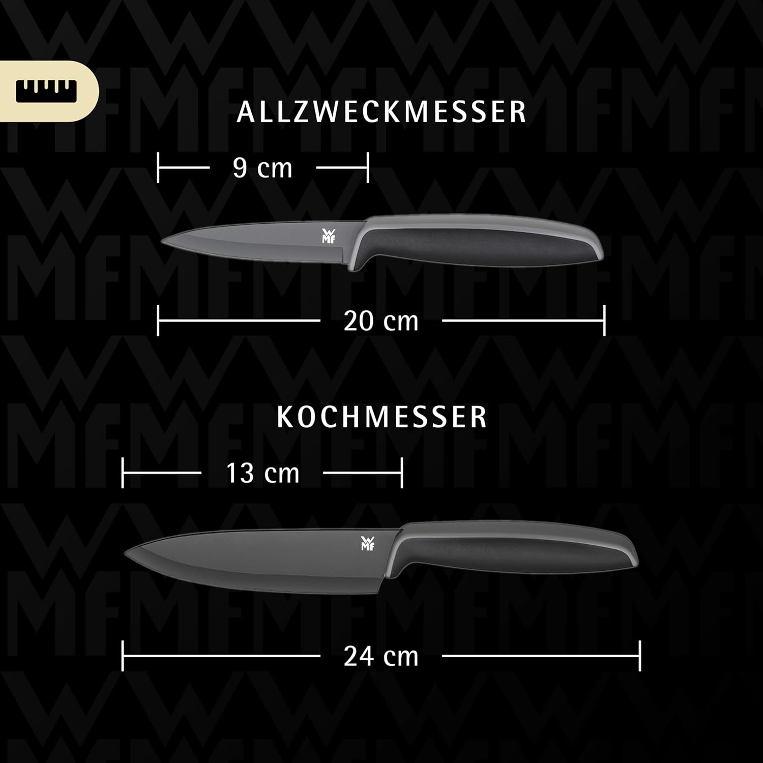 Thumbnail 1 de WMF Touch Messerset (2-teilig) mit Kochmesser & Gemüsemesser – mit Schutzhüllen, Spezialklingenstahl, schwarz
