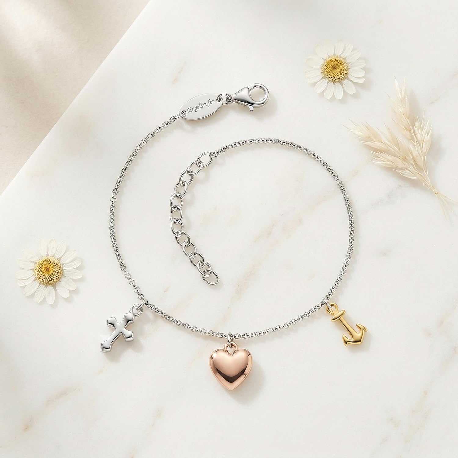 Thumbnail 3 de Engelsrufer Damen Armband Glaube Liebe Hoffnung – Tri-Color Silber 925, verstellbar 17–20 cm