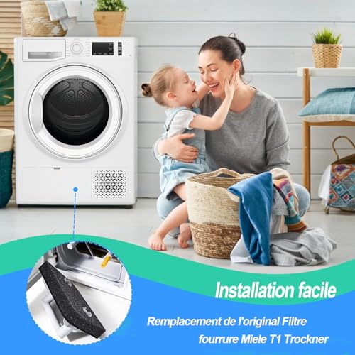 Detalle de 2 Filtres Éponges pour Sèche-Linge XZGm – Compatibles Miele T1 (lot de 2)