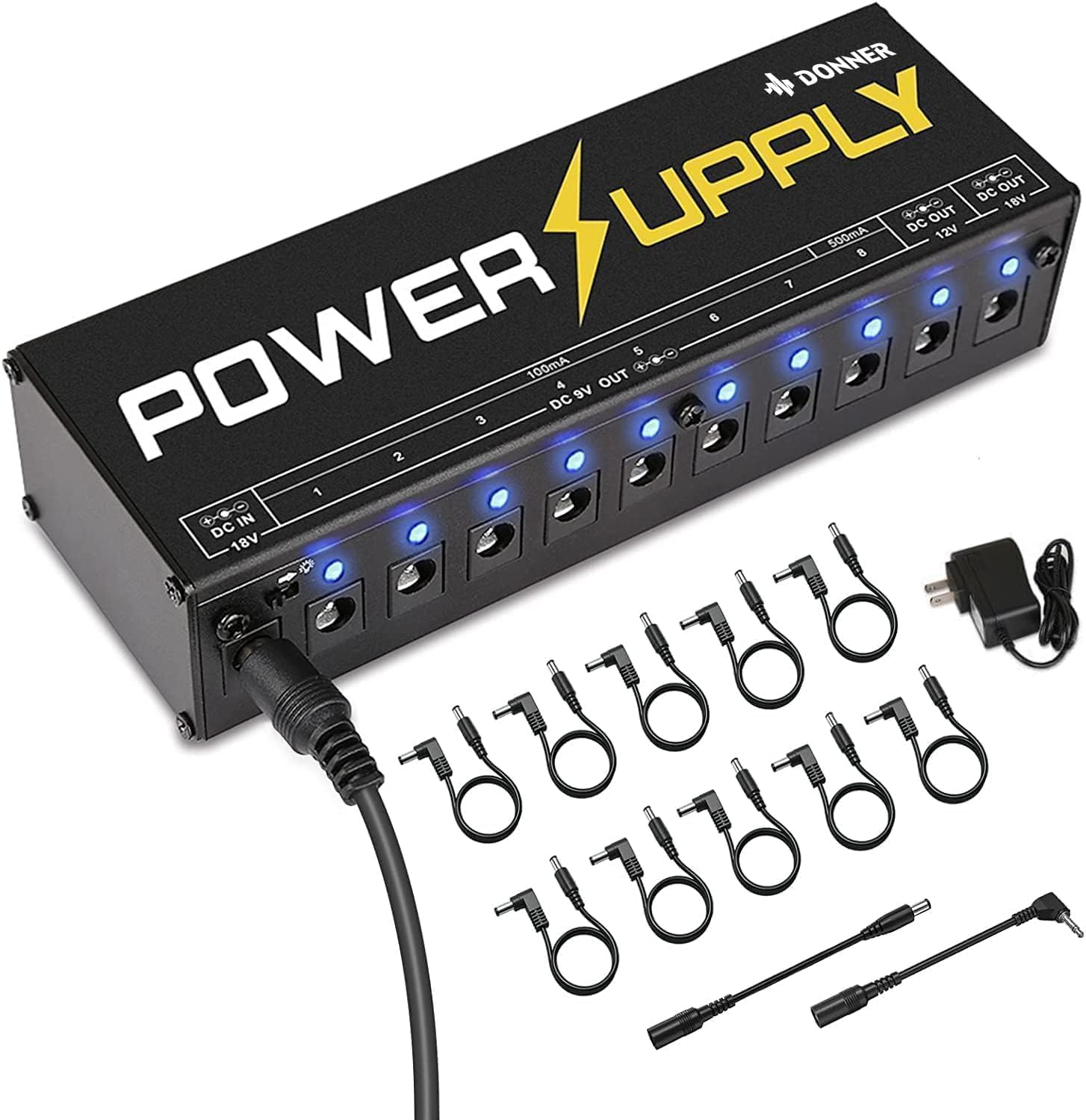 Detalle de Donner DP-1(EC1230)エフェクター用電源 10系統独立出力・9V/12V/18V対応