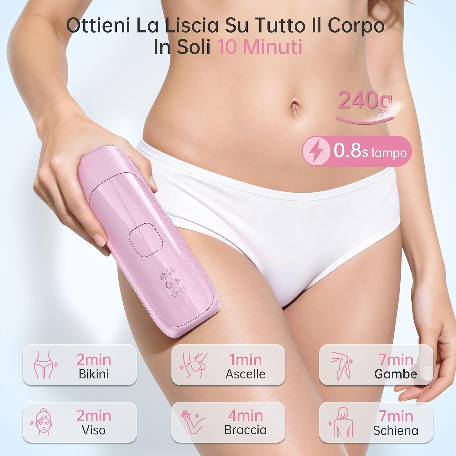 Thumbnail 2 de Anysea epilatore a luce pulsata con raffreddamento e 3 modalità per viso, ascelle e corpo
