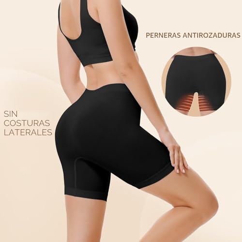 Detalle de YouShow 3 Pack: Pantalón Antirozaduras para Mujer (Bajo Falda) – Negro, Blanco y Beiges, Talla XXL