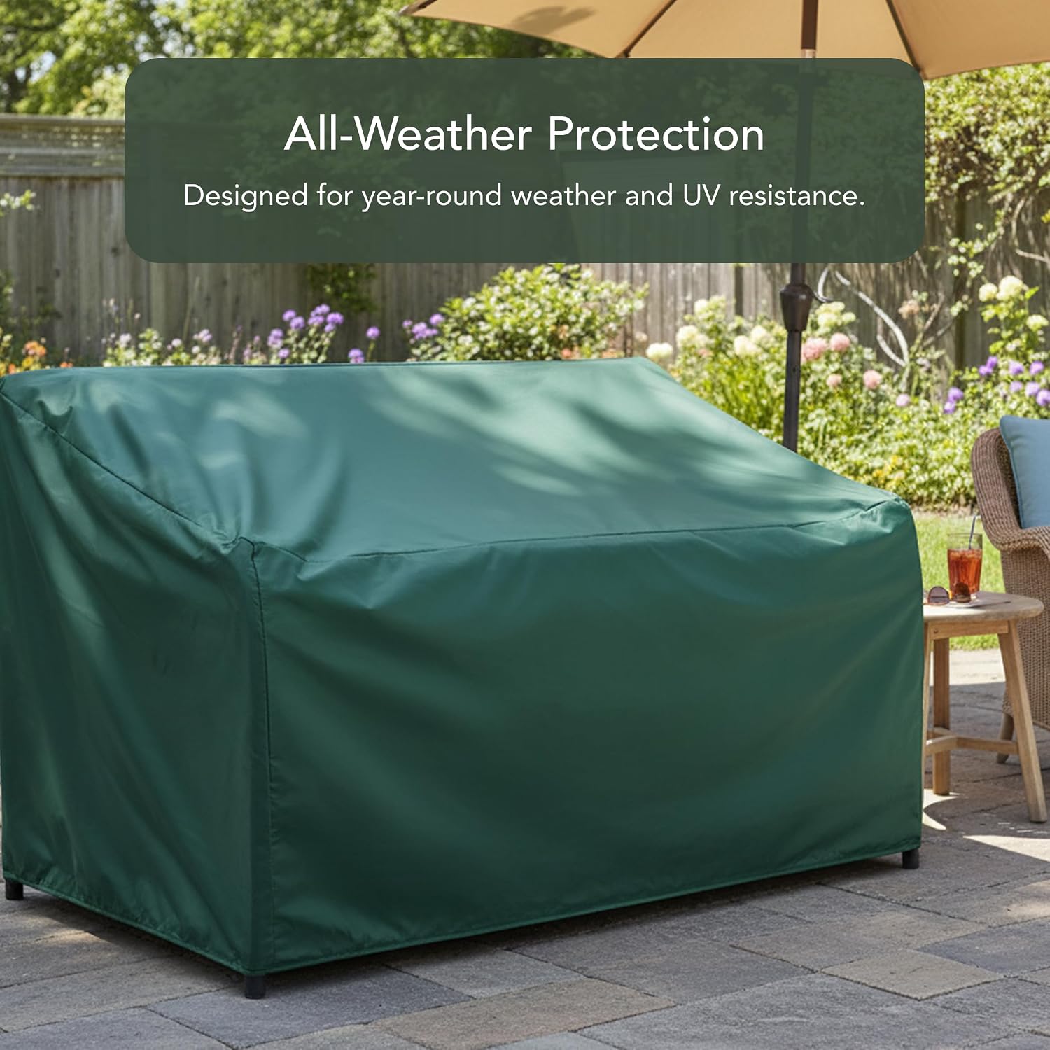 Thumbnail 3 de Covermates Classic Outdoor Patio Sofa Cover — Heavy-Duty 12-Gauge Vinyl, 88W x 40D x 36H, Green