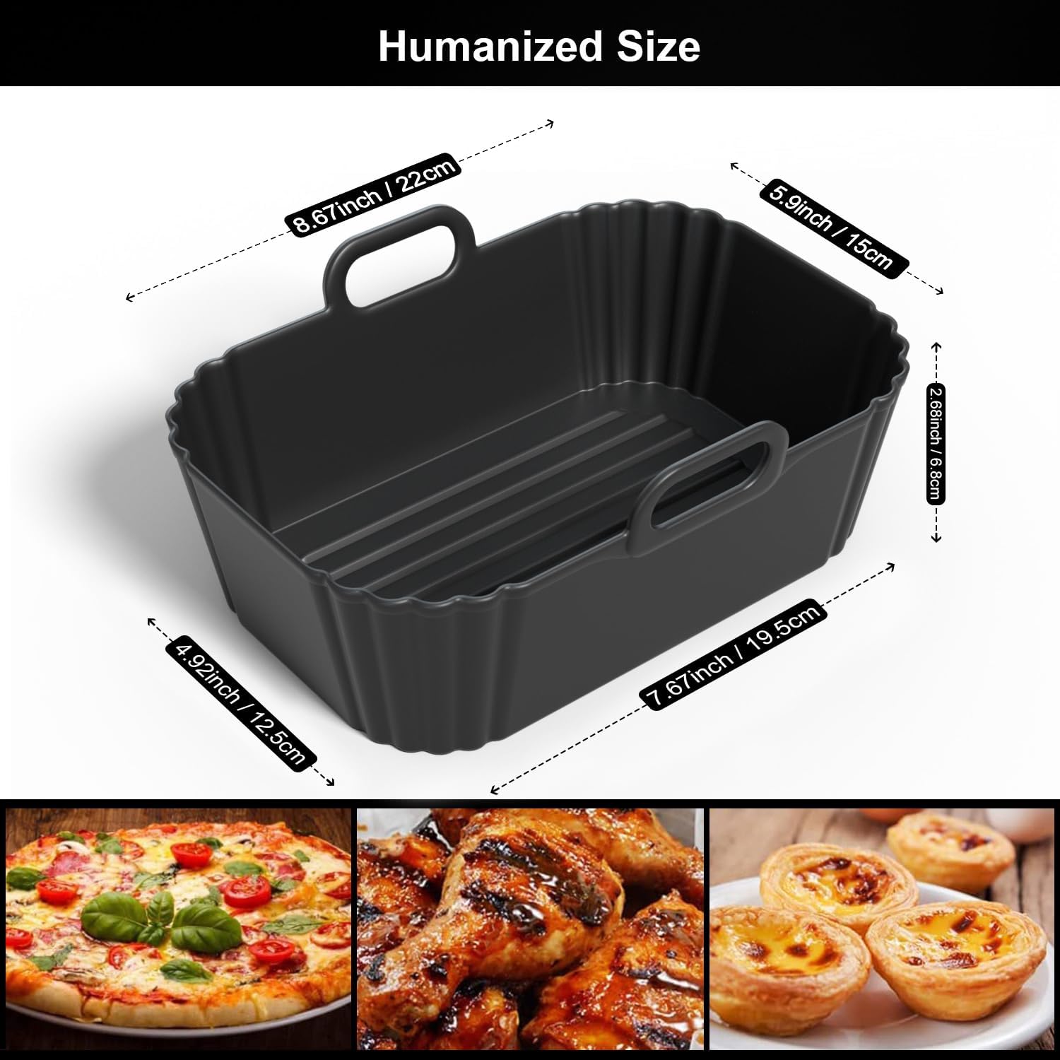 Detalle 2 de PINTAUR Silicone Air Fryer Liner 8.67in