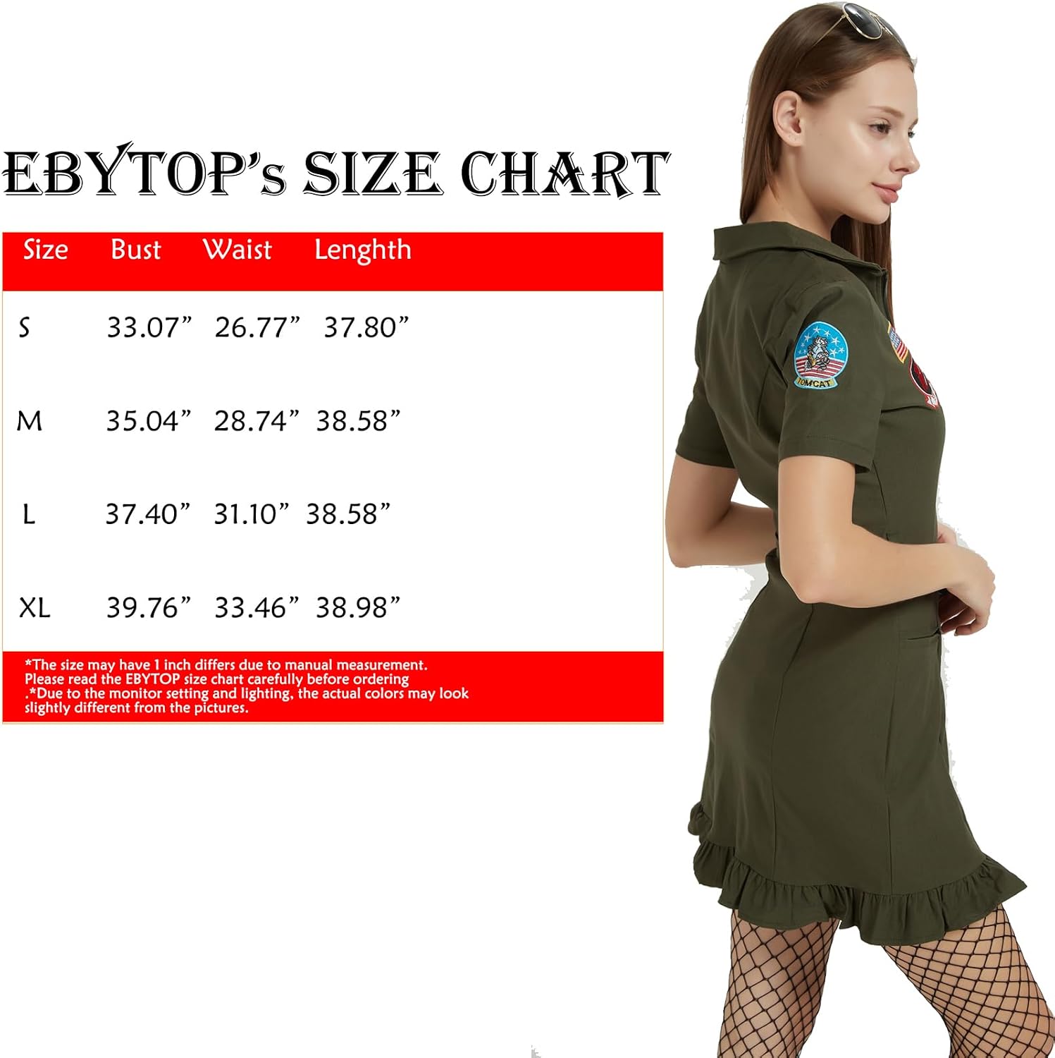 Detalle de EBYTOP 2025 大人女性向けパイロットフライトコスチュームドレス|ハロウィン衣装
