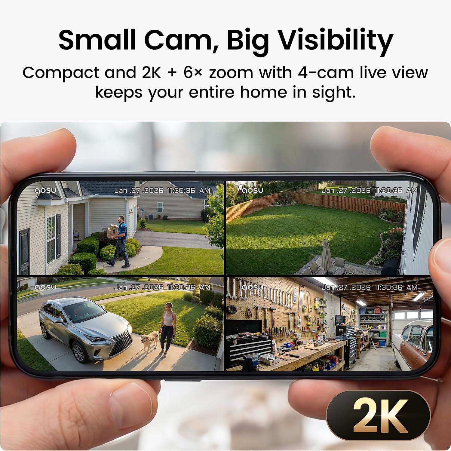 Thumbnail 5 de aosu Outdoor Security Cameras Wireless Home Surveillance System (6-Cam-Kit) with aosuBase