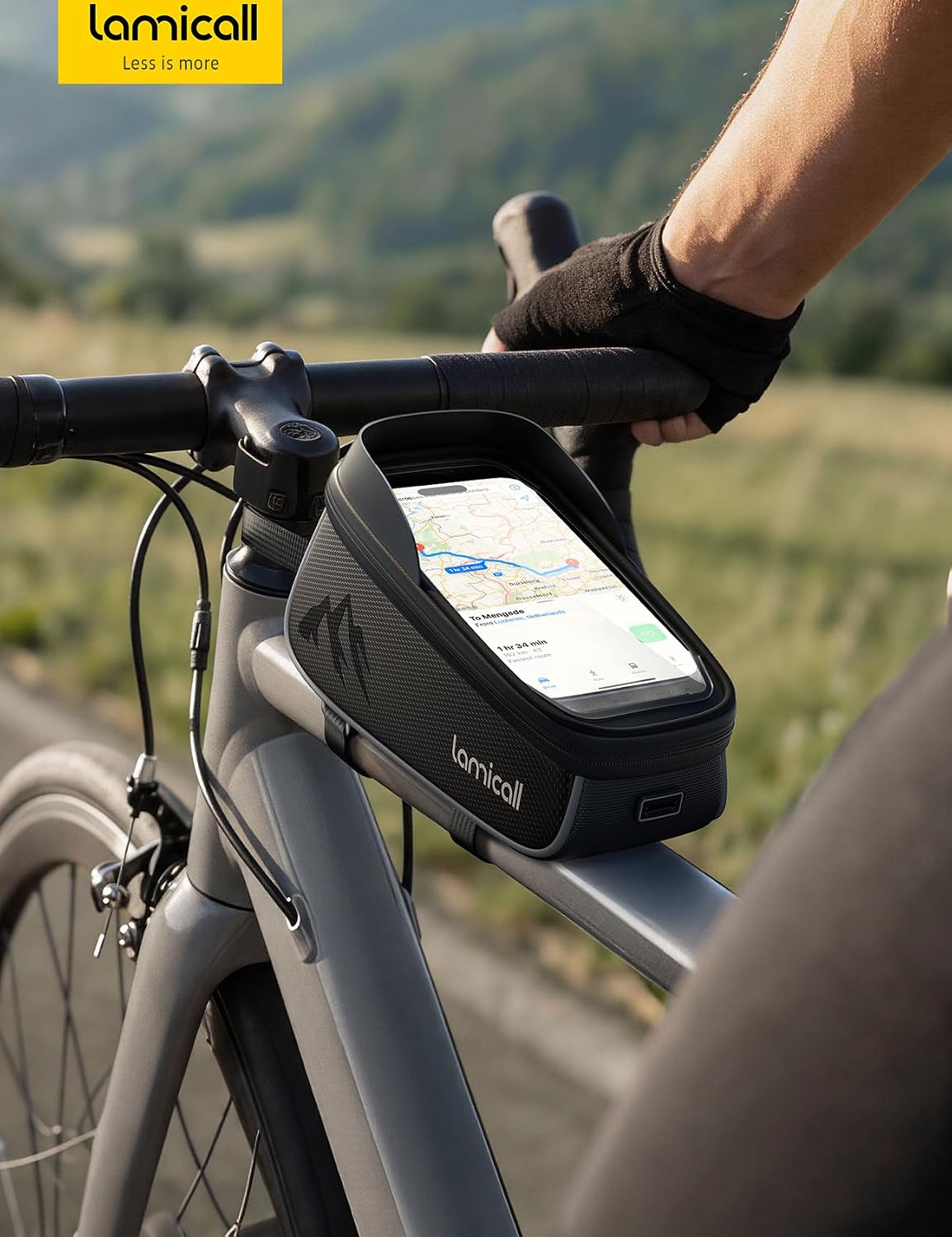 Thumbnail 6 de Lamicall Borsa Telaio Bici Impermeabile 1,6 L: custodia con touch screen e copertura anti-pioggia per smartphone fino a 7