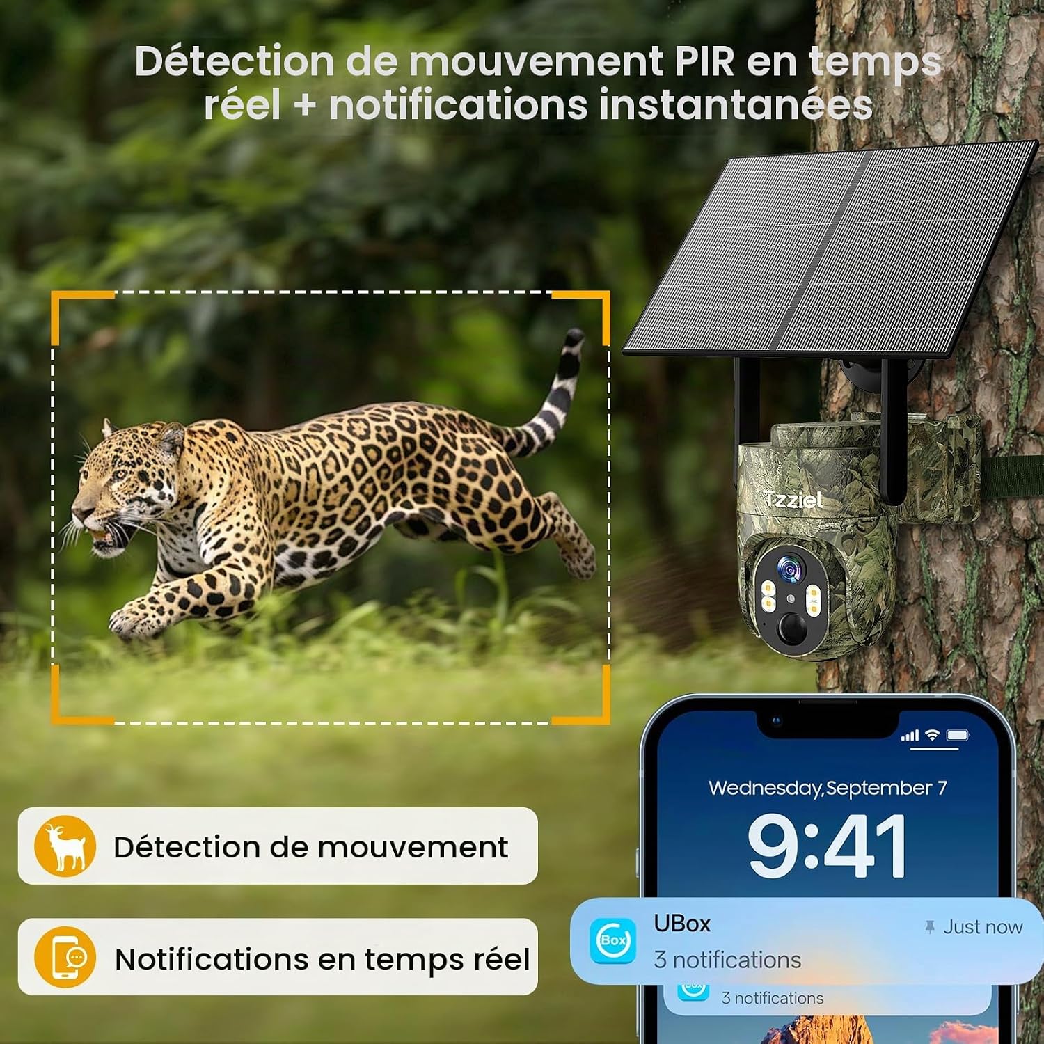 Detalle de Tzziel RBX-S94 4G PTZ-buitencamera 2K met zonnepaneel en IP66