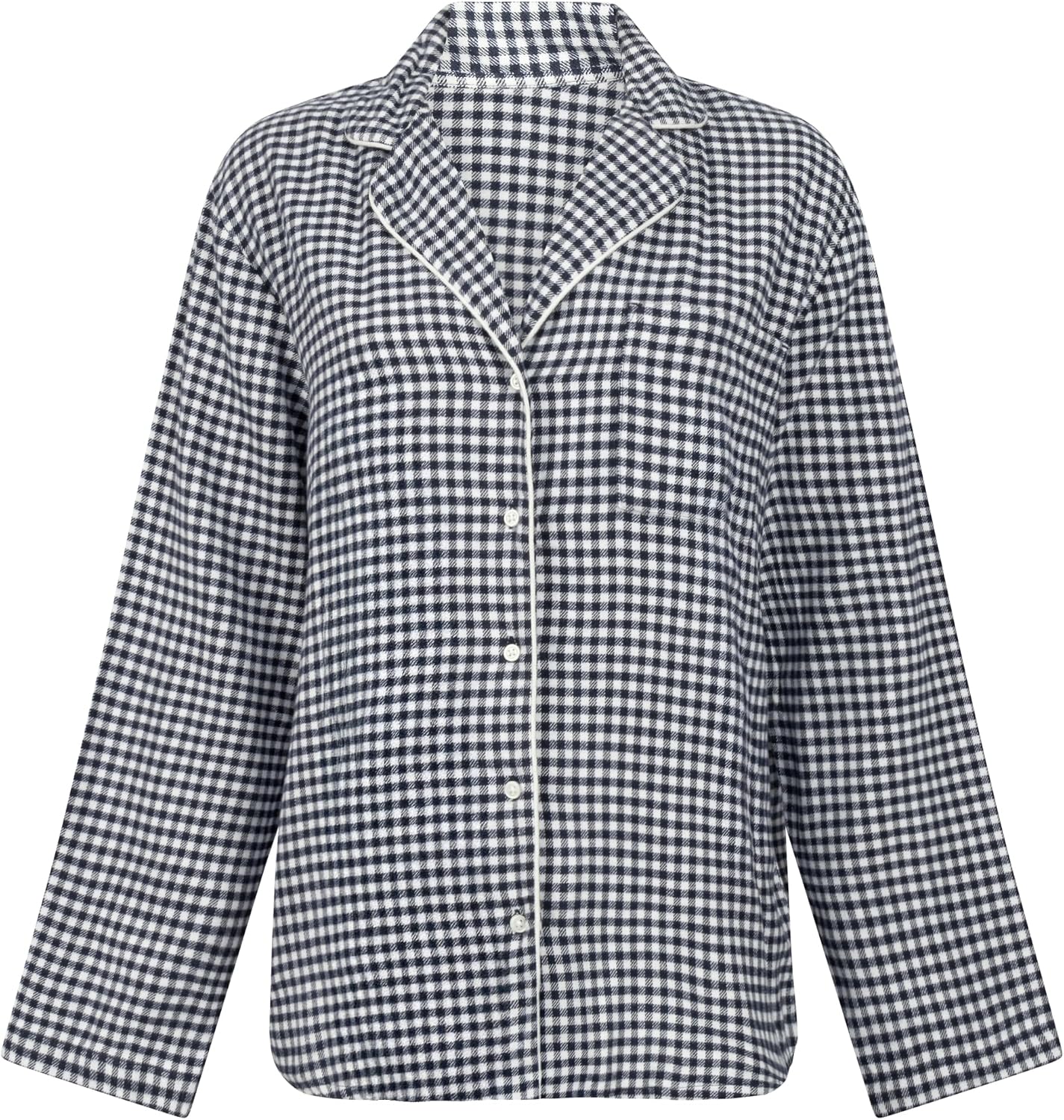 Detalle de Hunkemöller Pyjamatop Flanel Essentials – gemütlich warmes Flanel-Top mit klassischer Knopfleiste