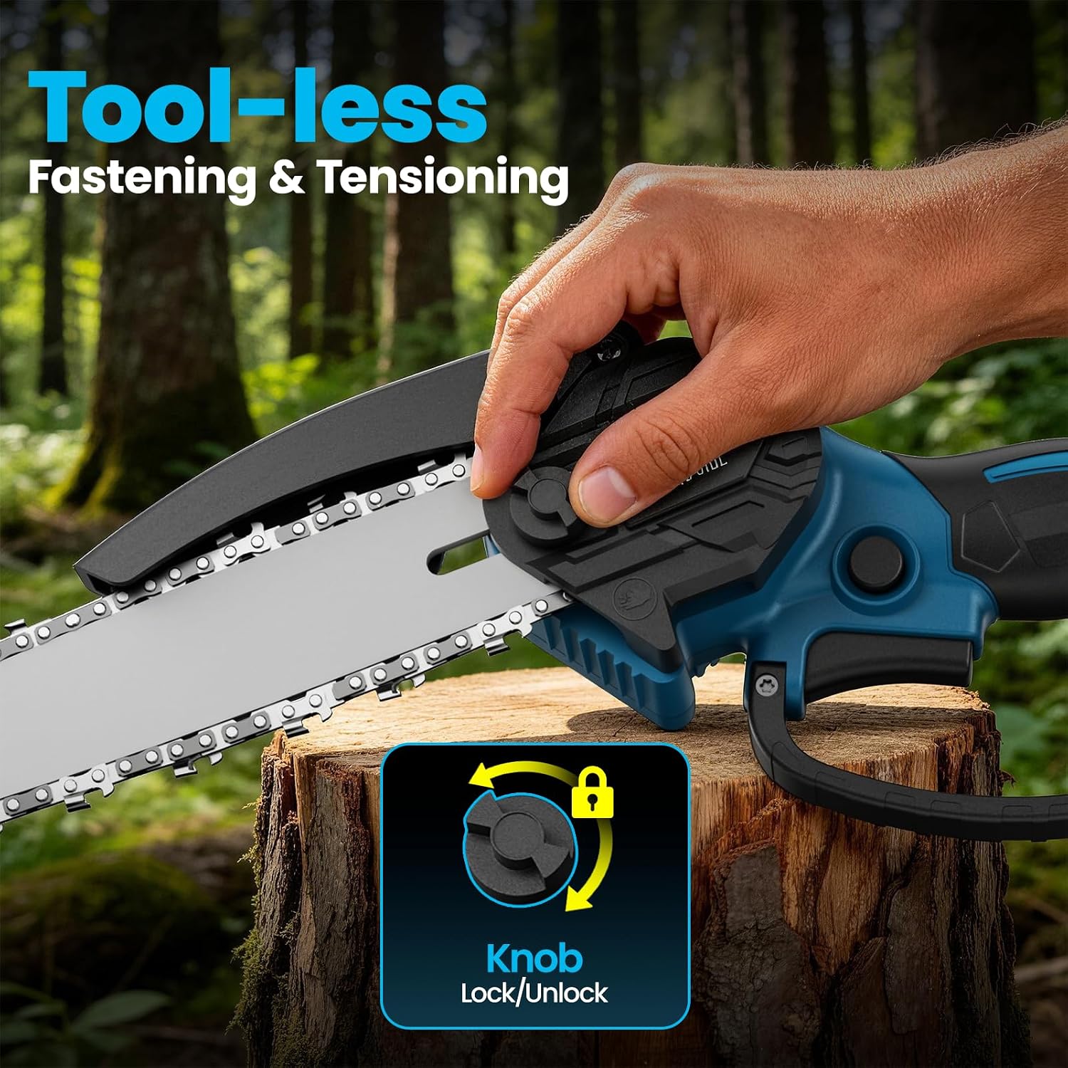 Thumbnail 6 de Brushless Mini Chainsaw Cordless 1100W 8000mAh