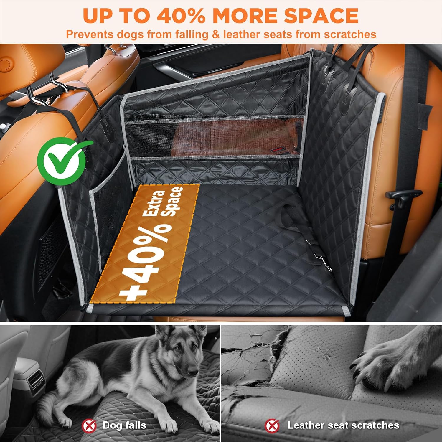Detalle de Gimars Hundeautositz M für mehr Platz
